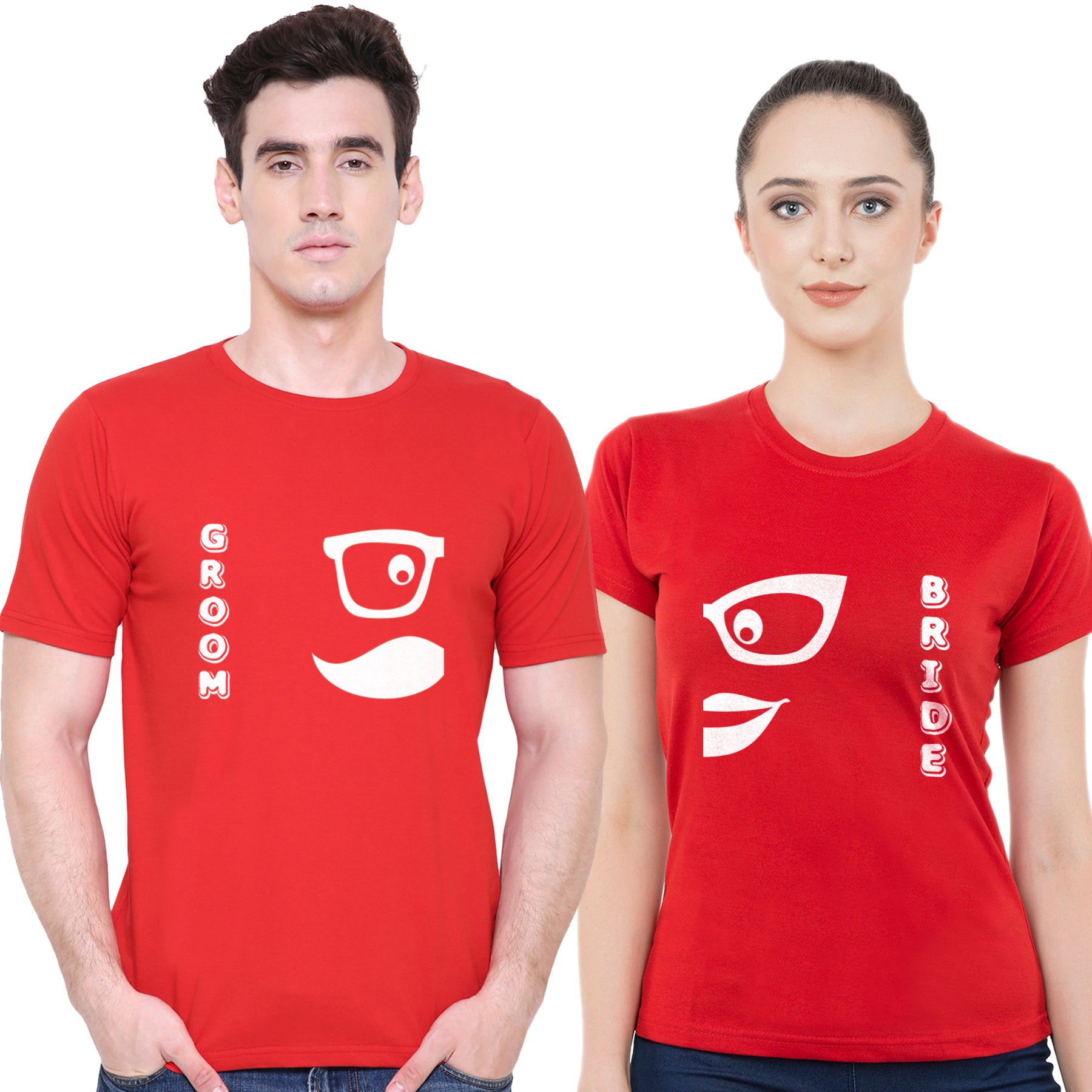 Bride Groom t shirt|wedding tshirts|Couple T shirts- Red