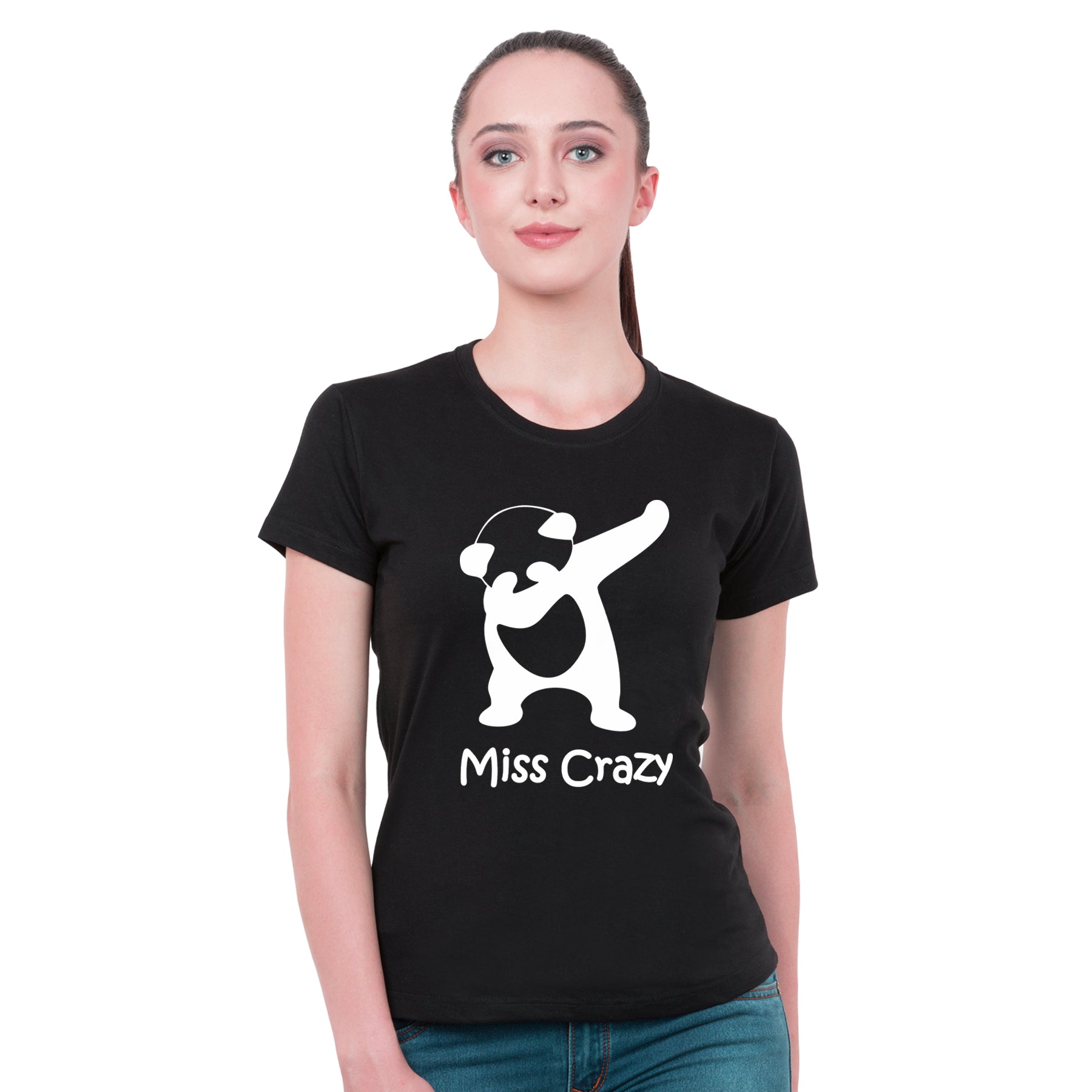 Mr.Lazy-Mrs.Crazy matching Couple T shirts- Black