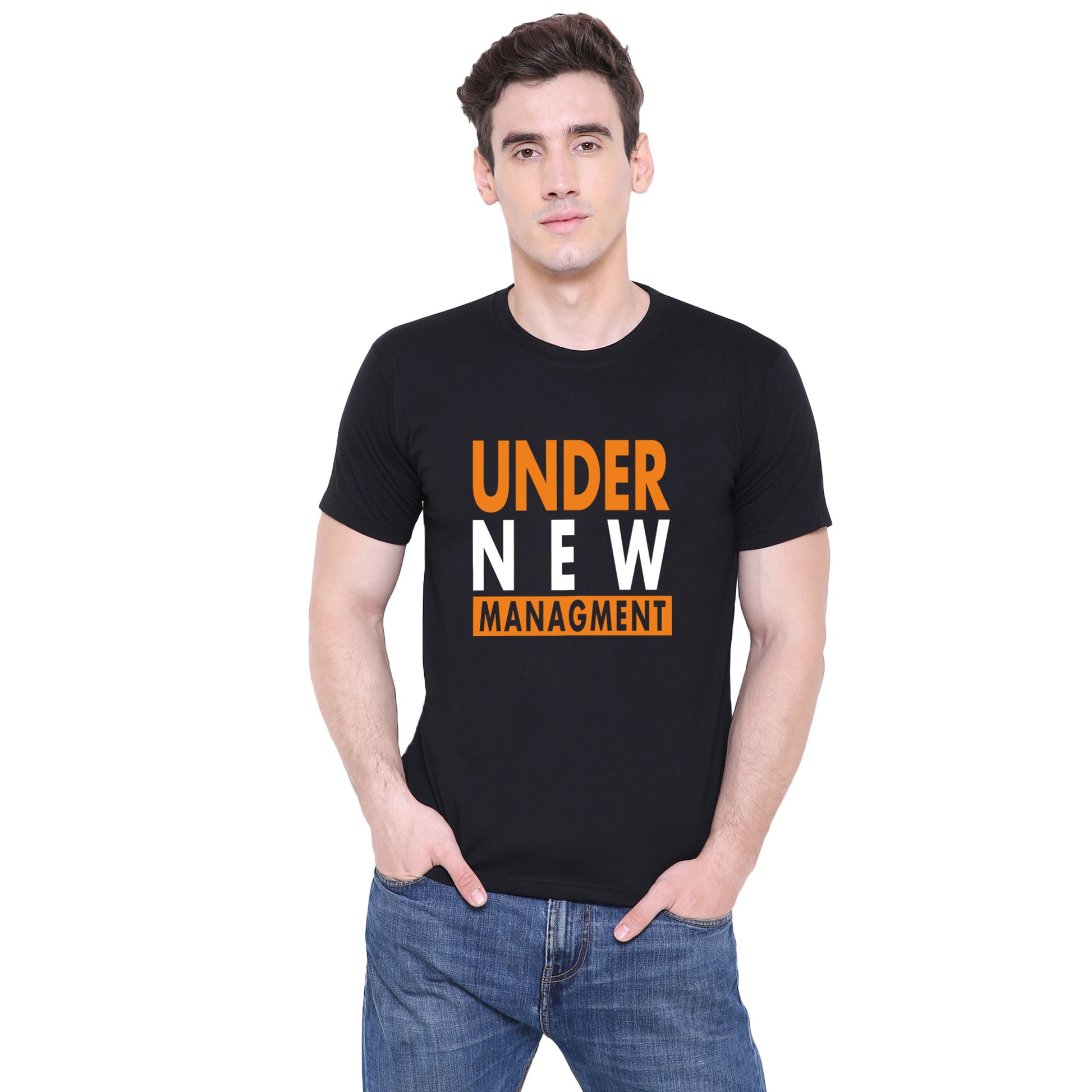 I'm the new manager- under new management matching Couple T shirts- Black