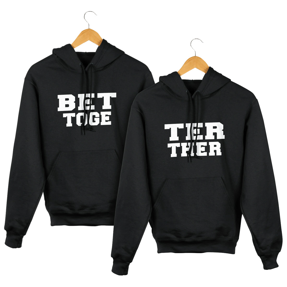 Better together Matching Couple Cute Sweatshirts | Couple Hoodies- Black