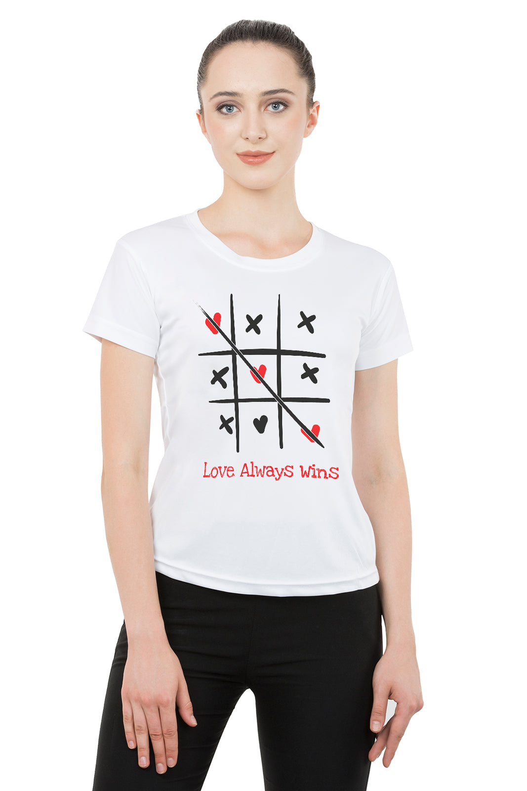 Love Always win matching Couple T shirts- White