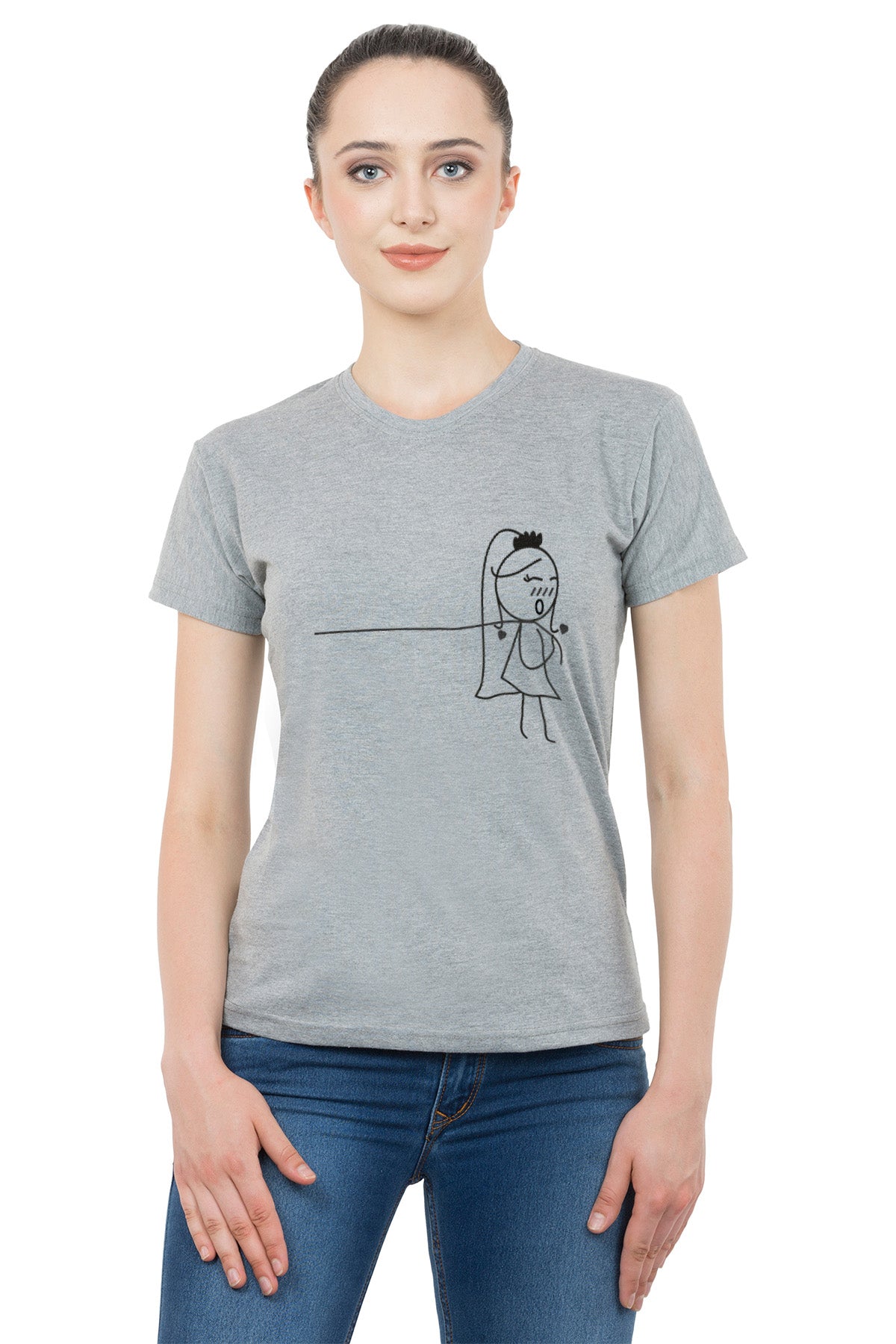 Love Bond matching Couple T shirts- Grey