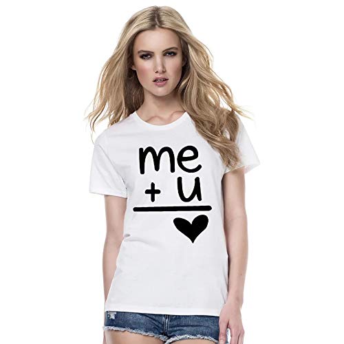 me and you is equal to us quote matching Couple T shirts- White