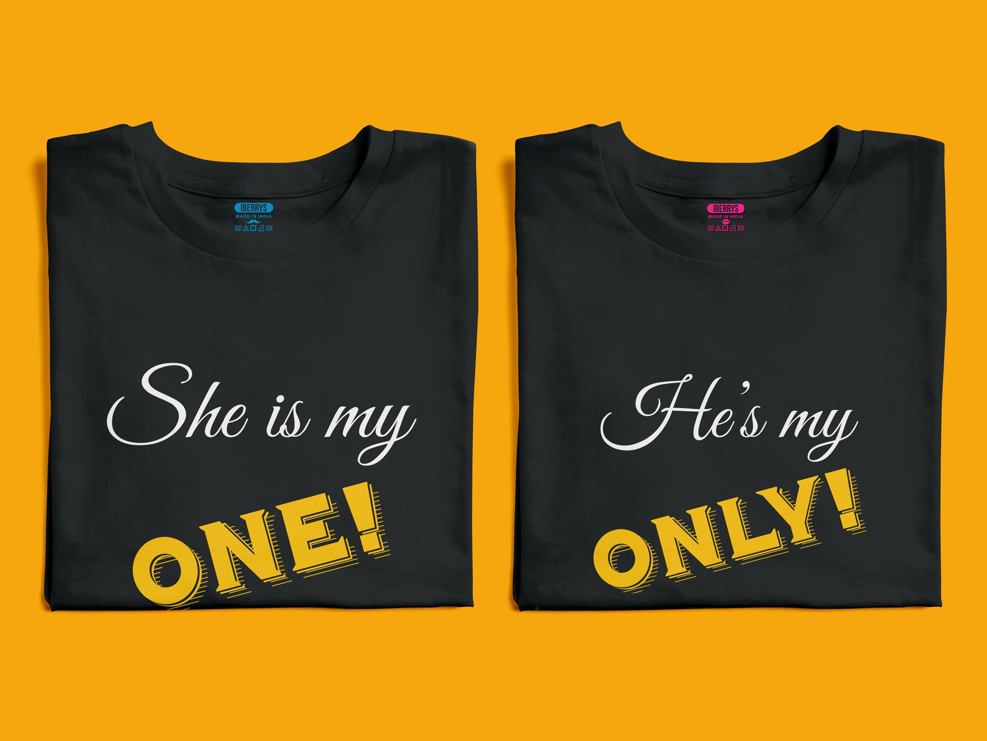 He is only One matching Couple T shirts- White