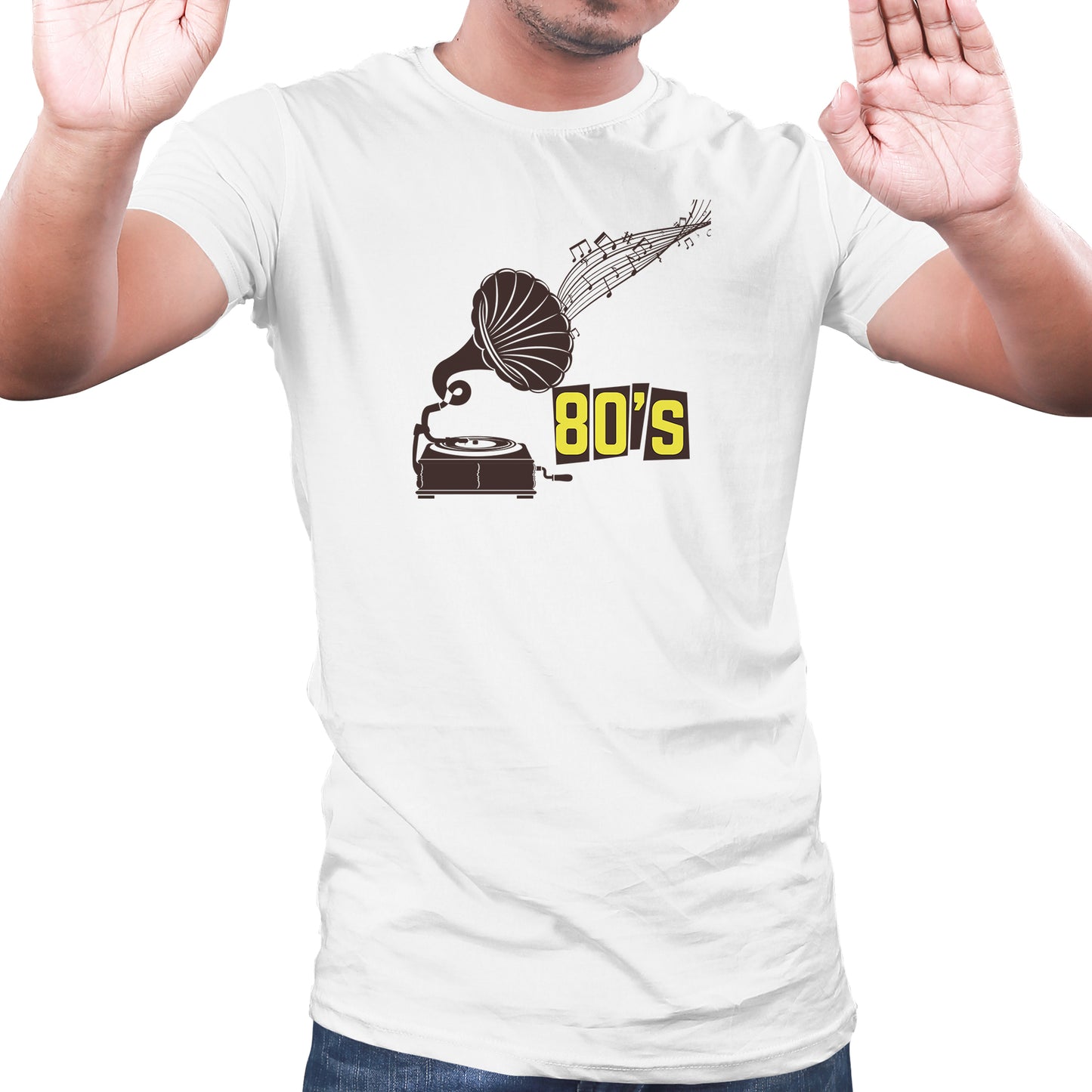 music lovers t shirts, Music themed tshirt, musician tshirts |80's songs - White 04