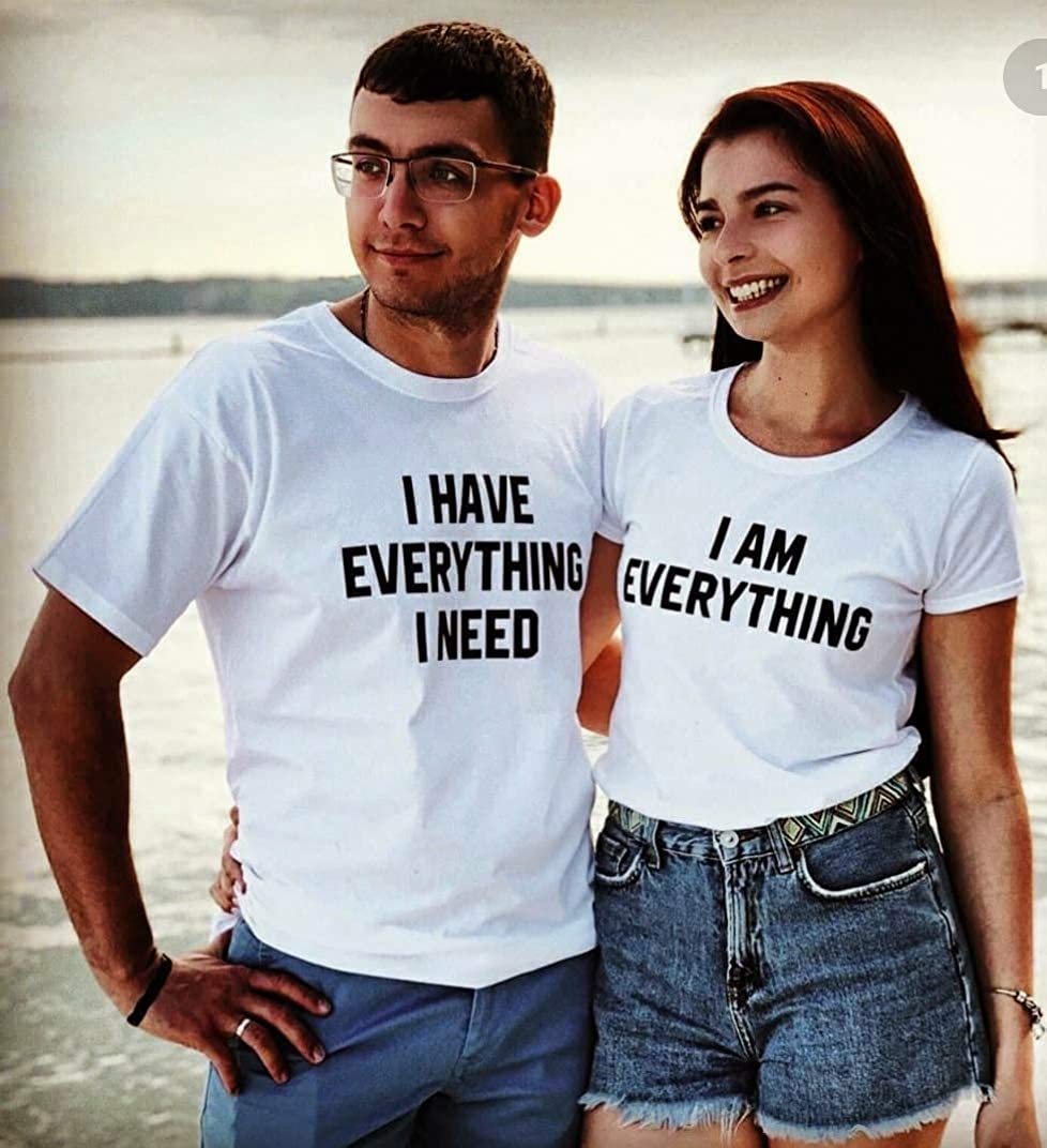 My Everything matching Couple T shirts- White