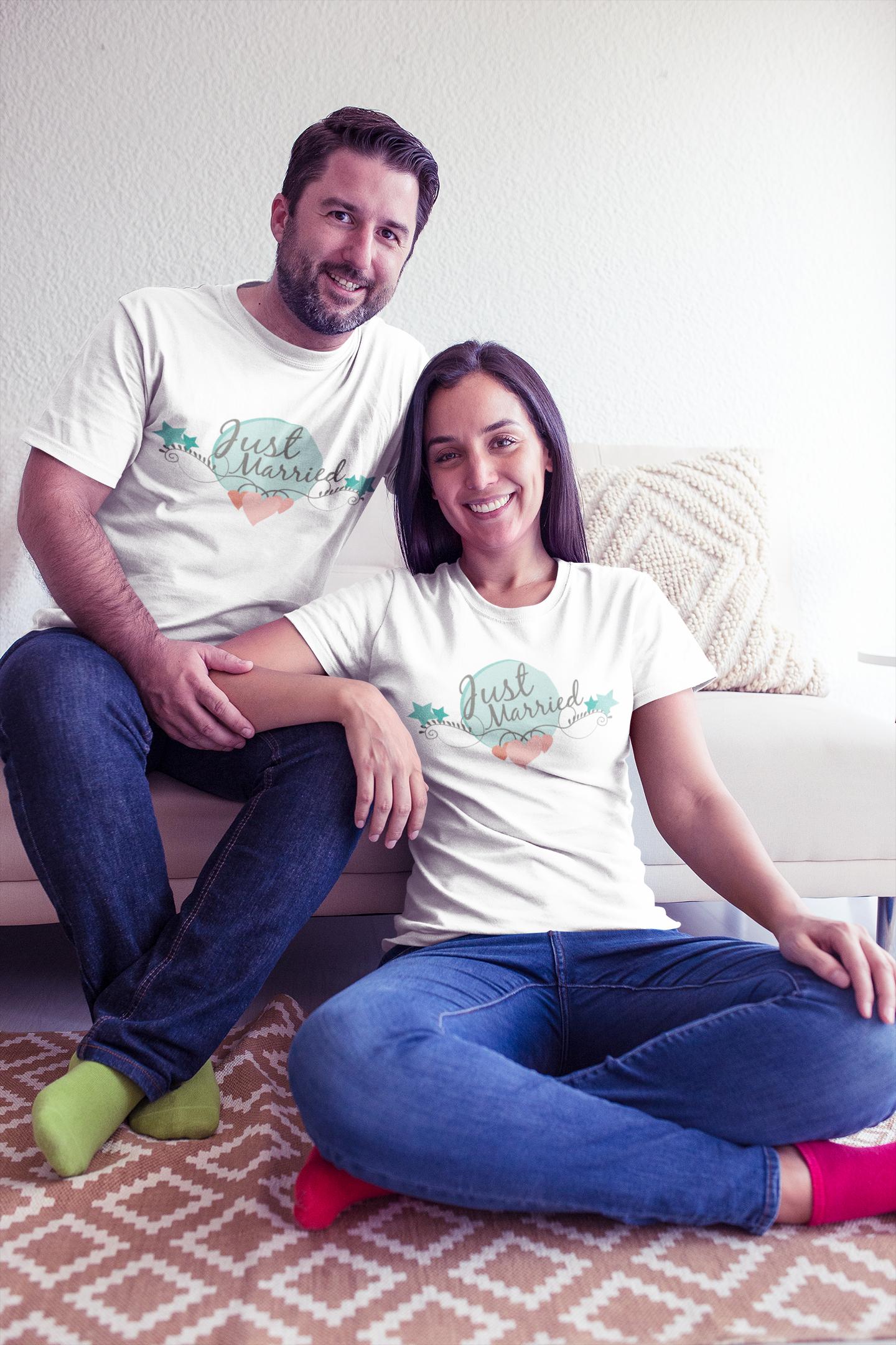 Bride Groom t shirt|wedding tshirts|Couple t shirts Just married- White 10