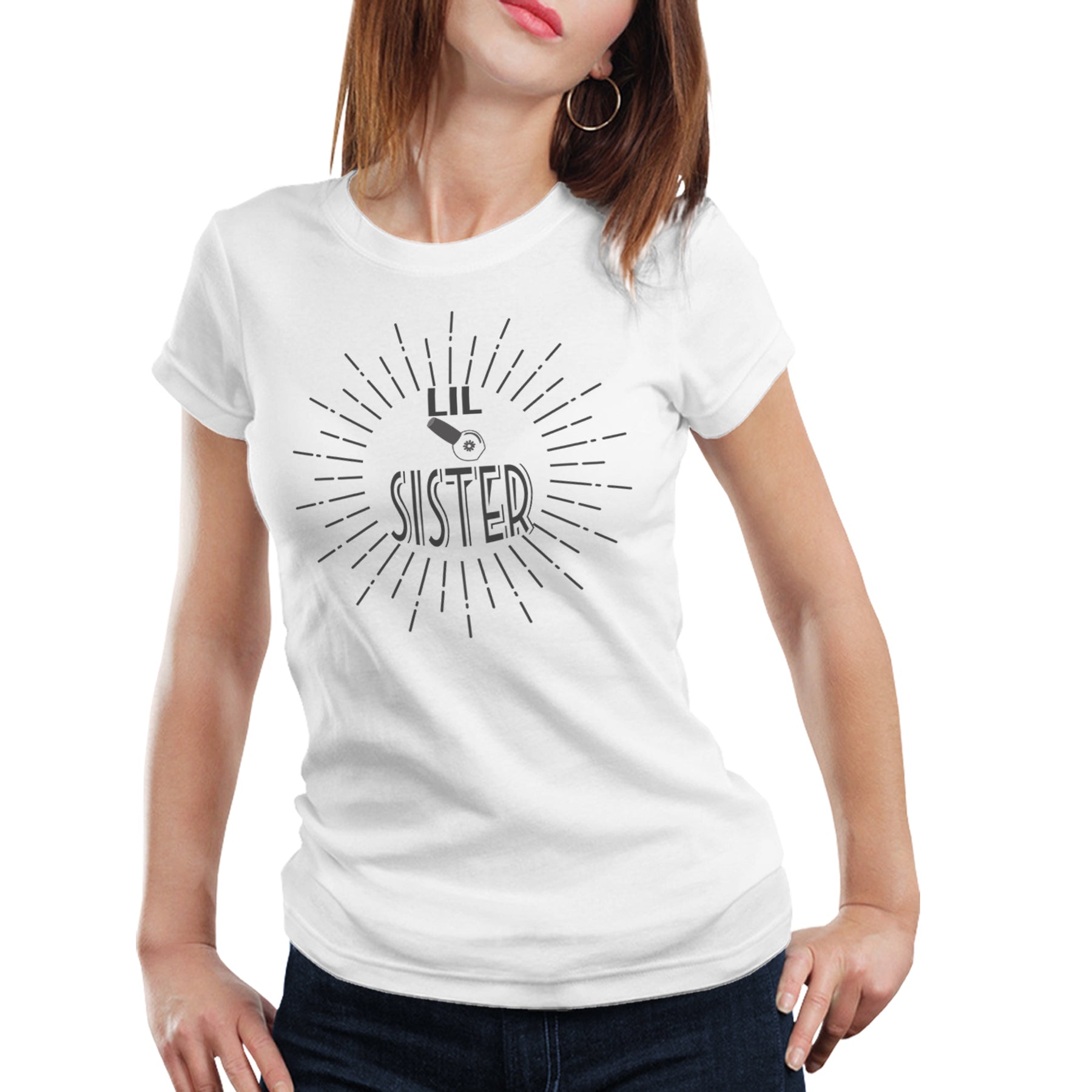 lil brother-big sister matching Sibling t shirts - white