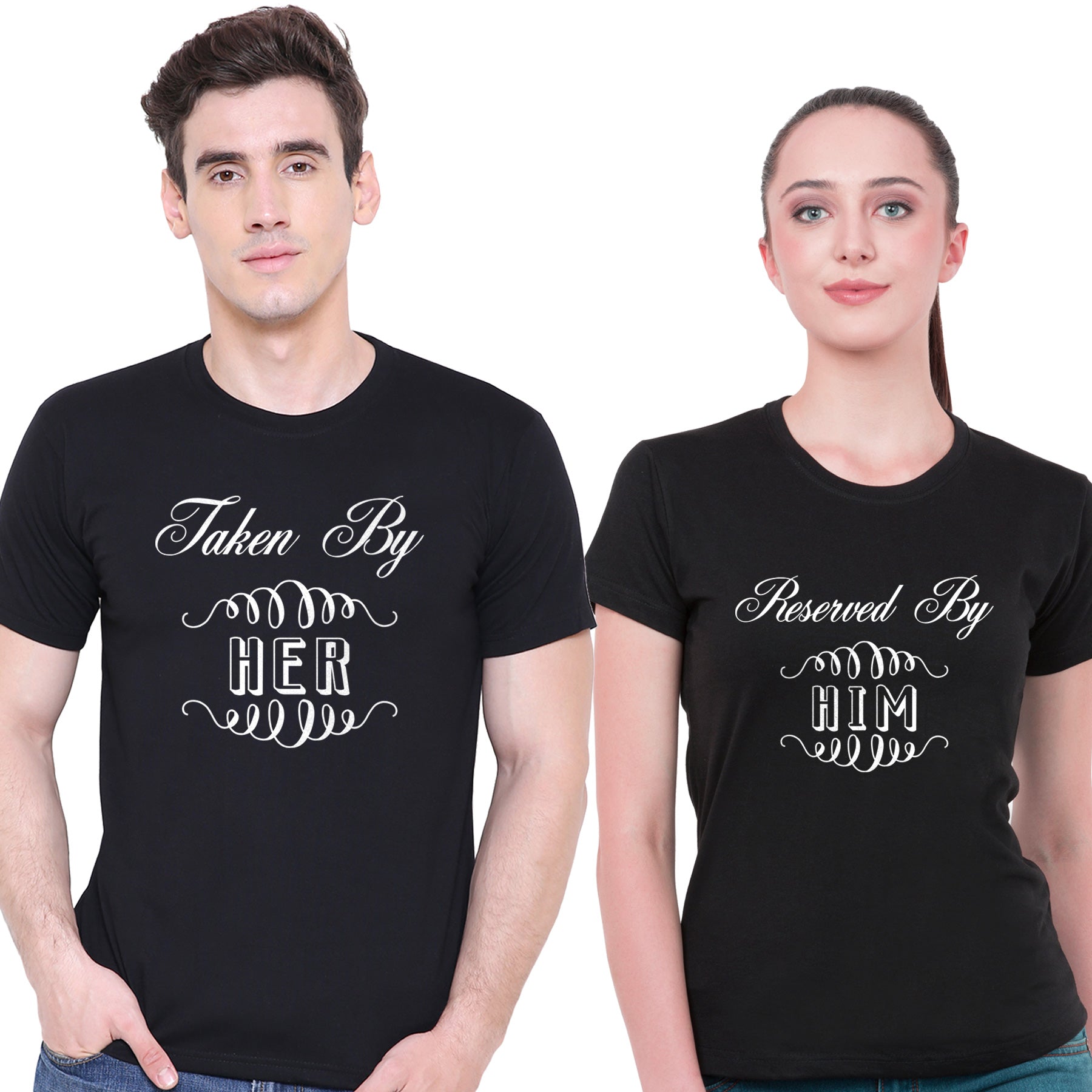 Taken by her matching Couple T shirts- Black