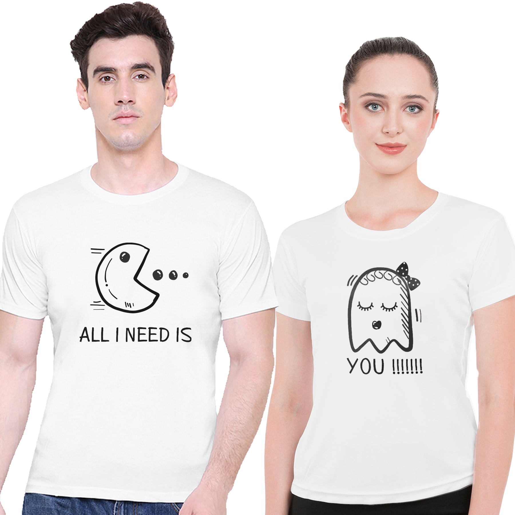 All I need is you matching Couple T shirts- White