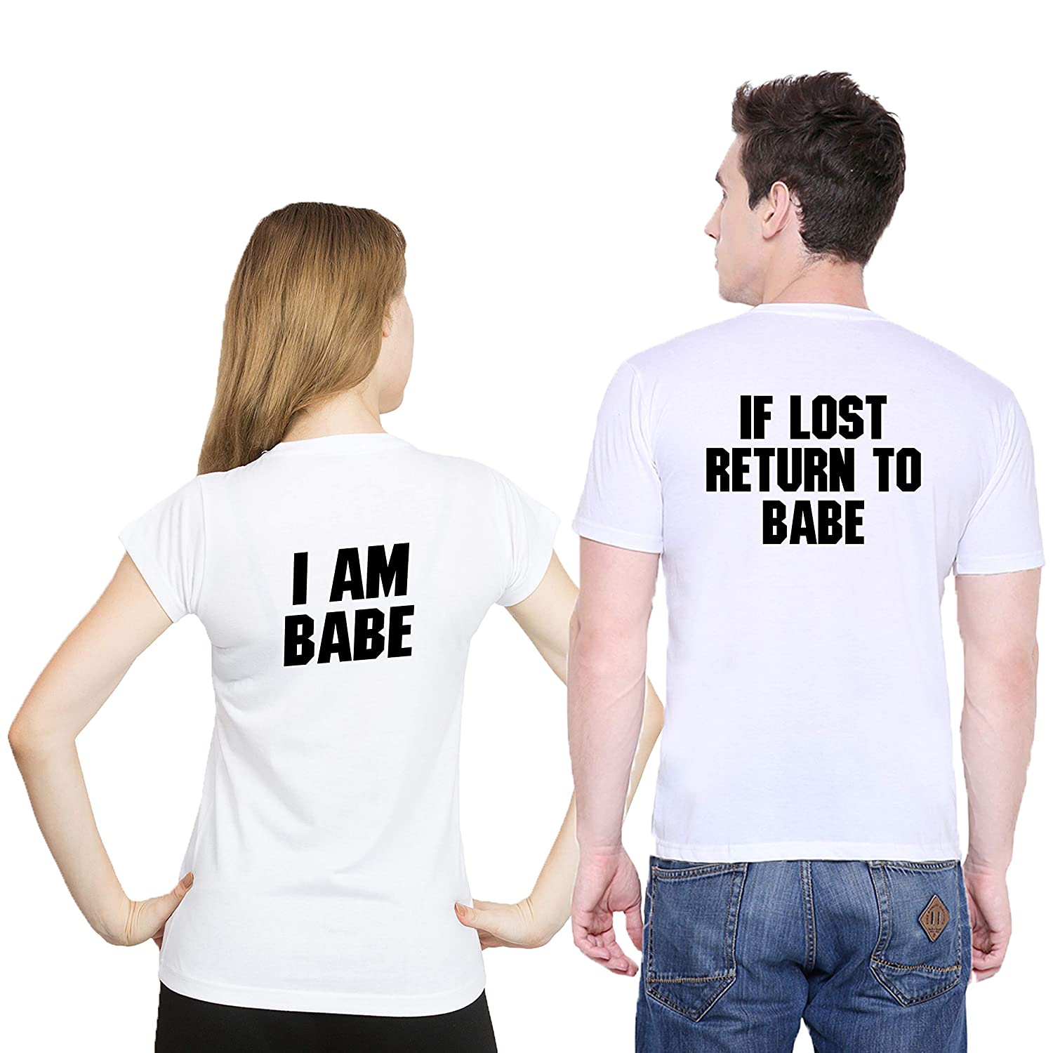 If Lost- Return to Babe matching Couple T shirts- White