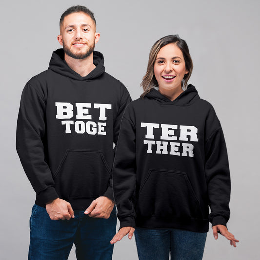 Better together Matching Couple Cute Sweatshirts | Couple Hoodies- Black