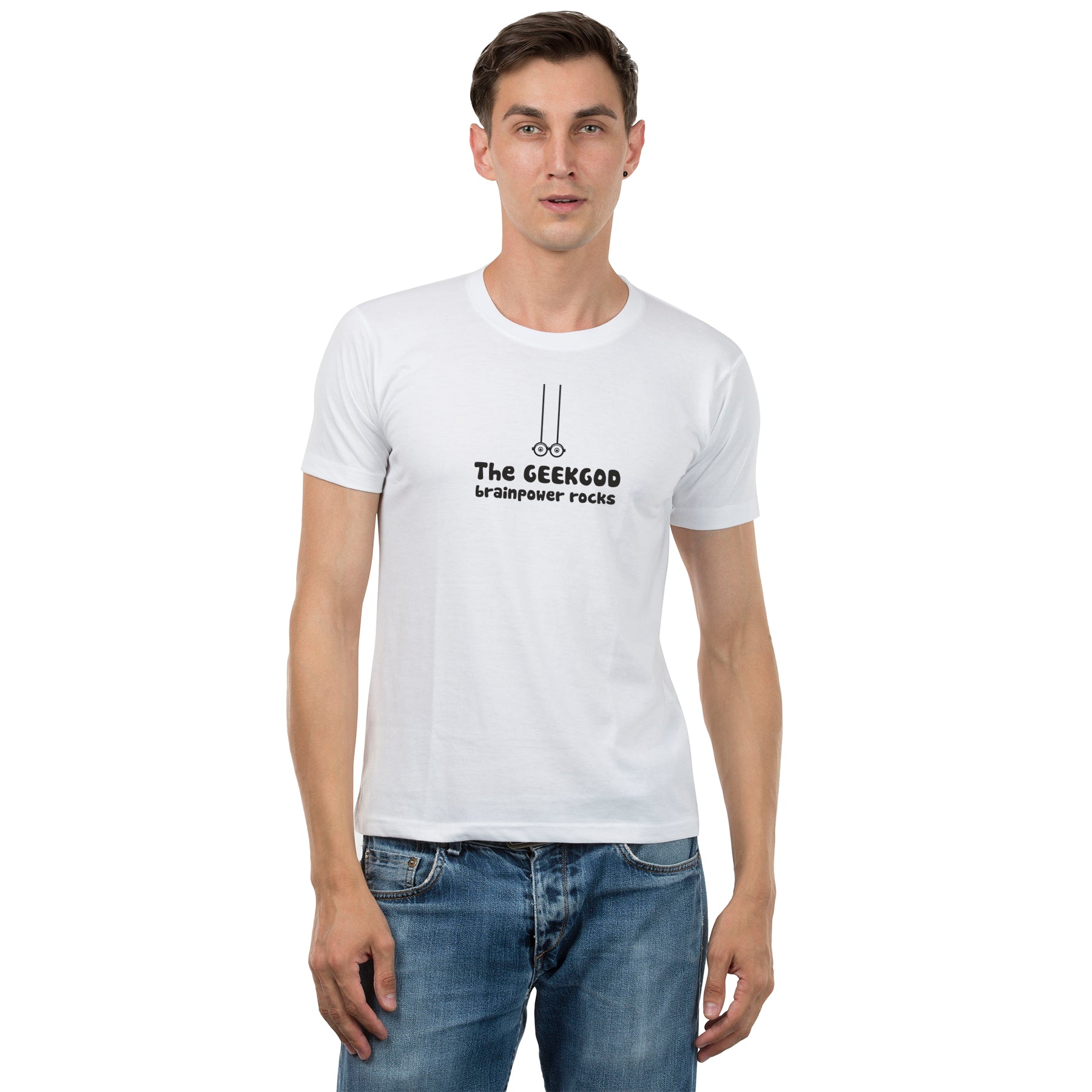 Geek God matching Couple T shirts- White