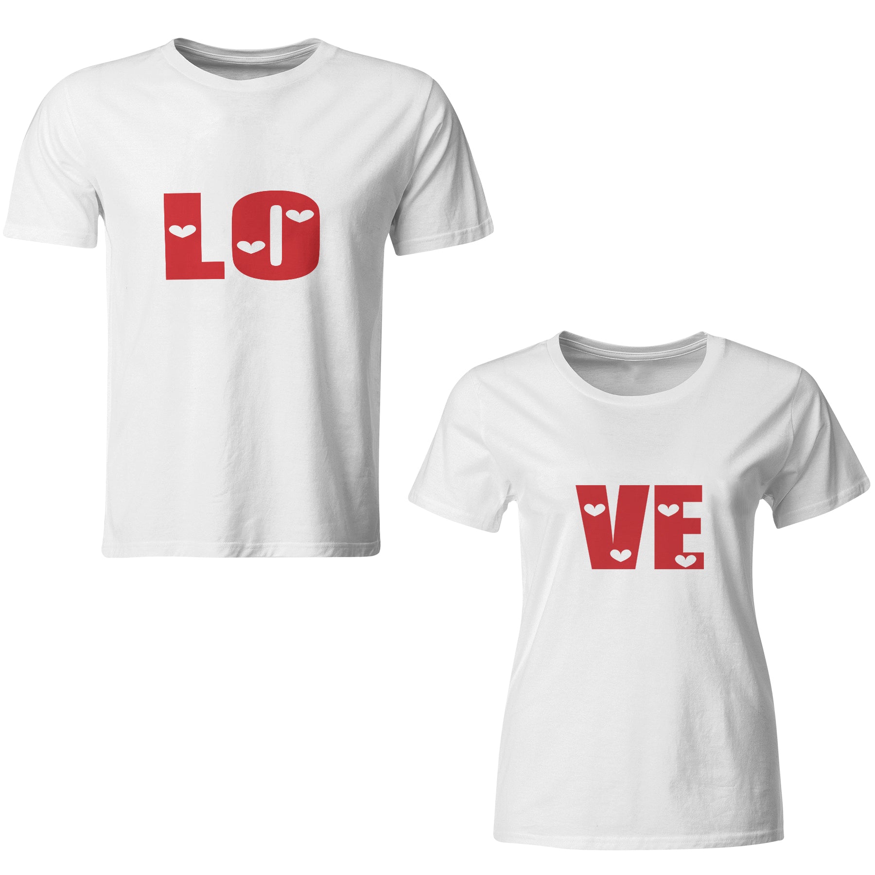 Love matching Couple T shirts- White