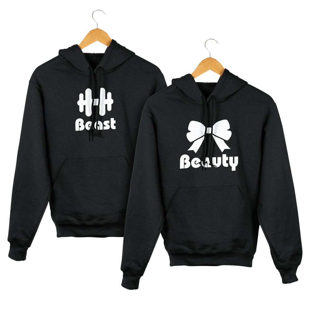 Beauty Beast Matching Couple Cute Sweatshirts | Couple Hoodies- Black