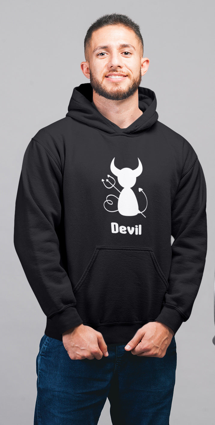 Angel Devil Matching Couple Cute Sweatshirts | Couple Hoodies- Black