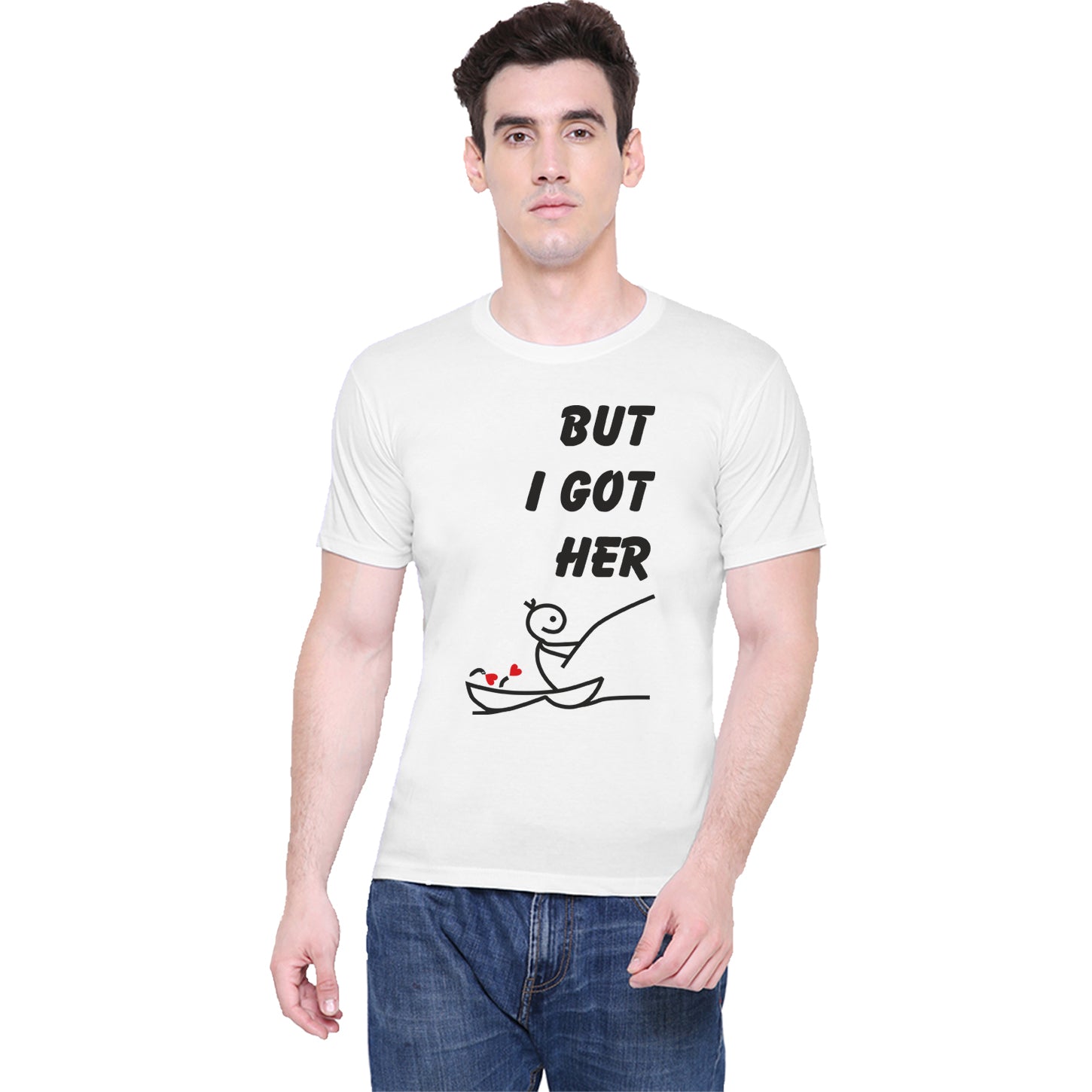 Hard to Get matching Couple T shirts- White
