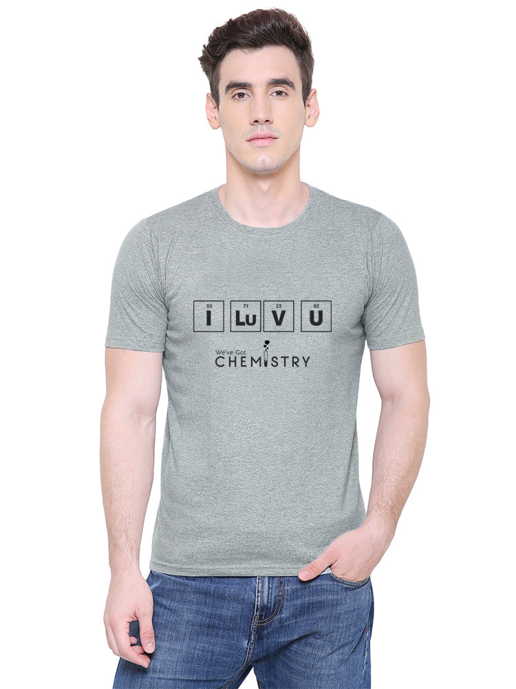 I Luv Chemistary matching Couple T shirts- Grey