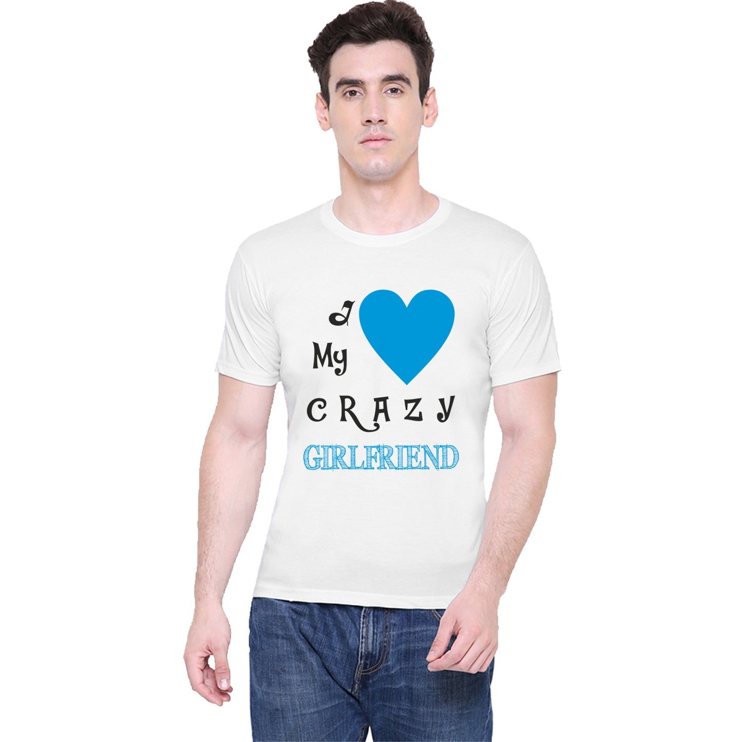 Crazy Love matching Couple T shirts- White
