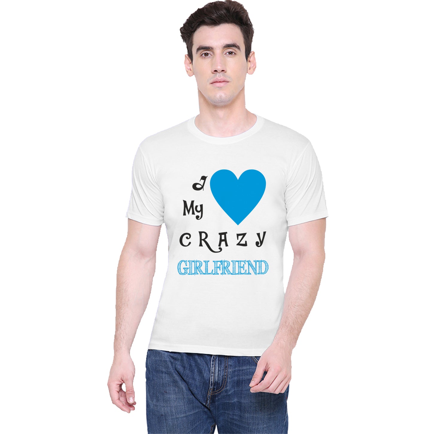 Crazy Love matching Couple T shirts- White