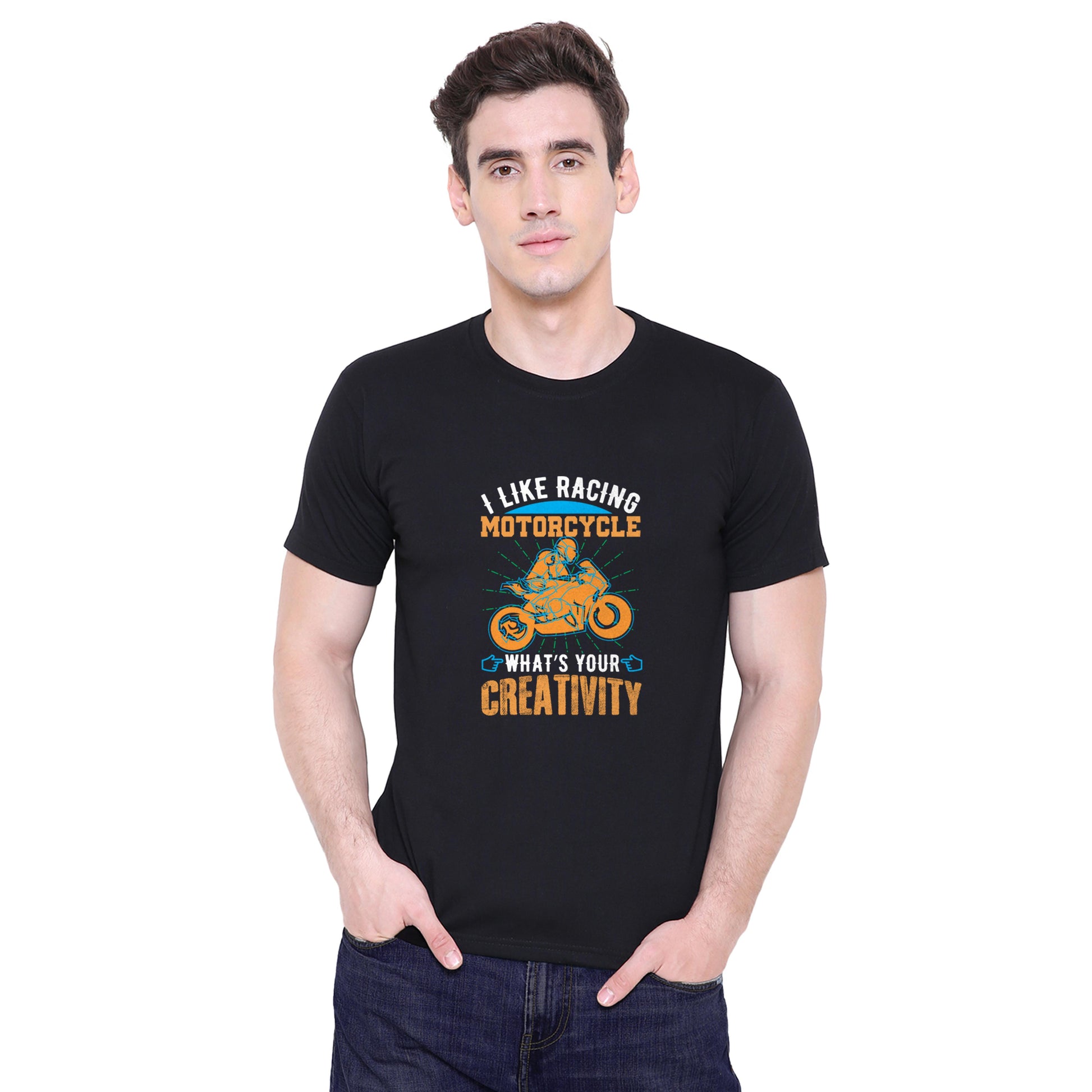 My creativity- racing Motorcycle quote Biker t shirts - Black