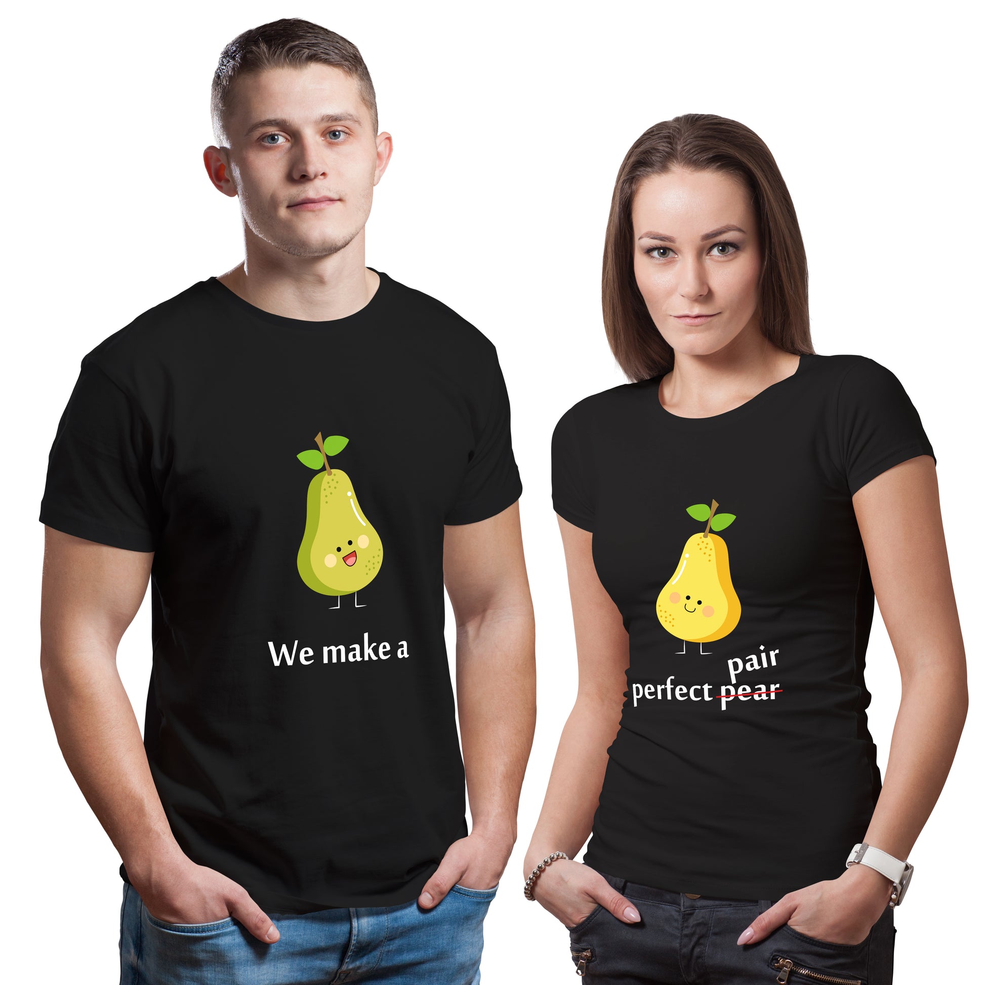Perfect Pair matching Couple T shirts- Black