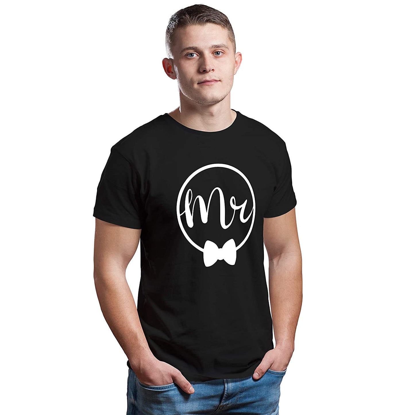Mr & Mrs matching Couple T shirts- White Black