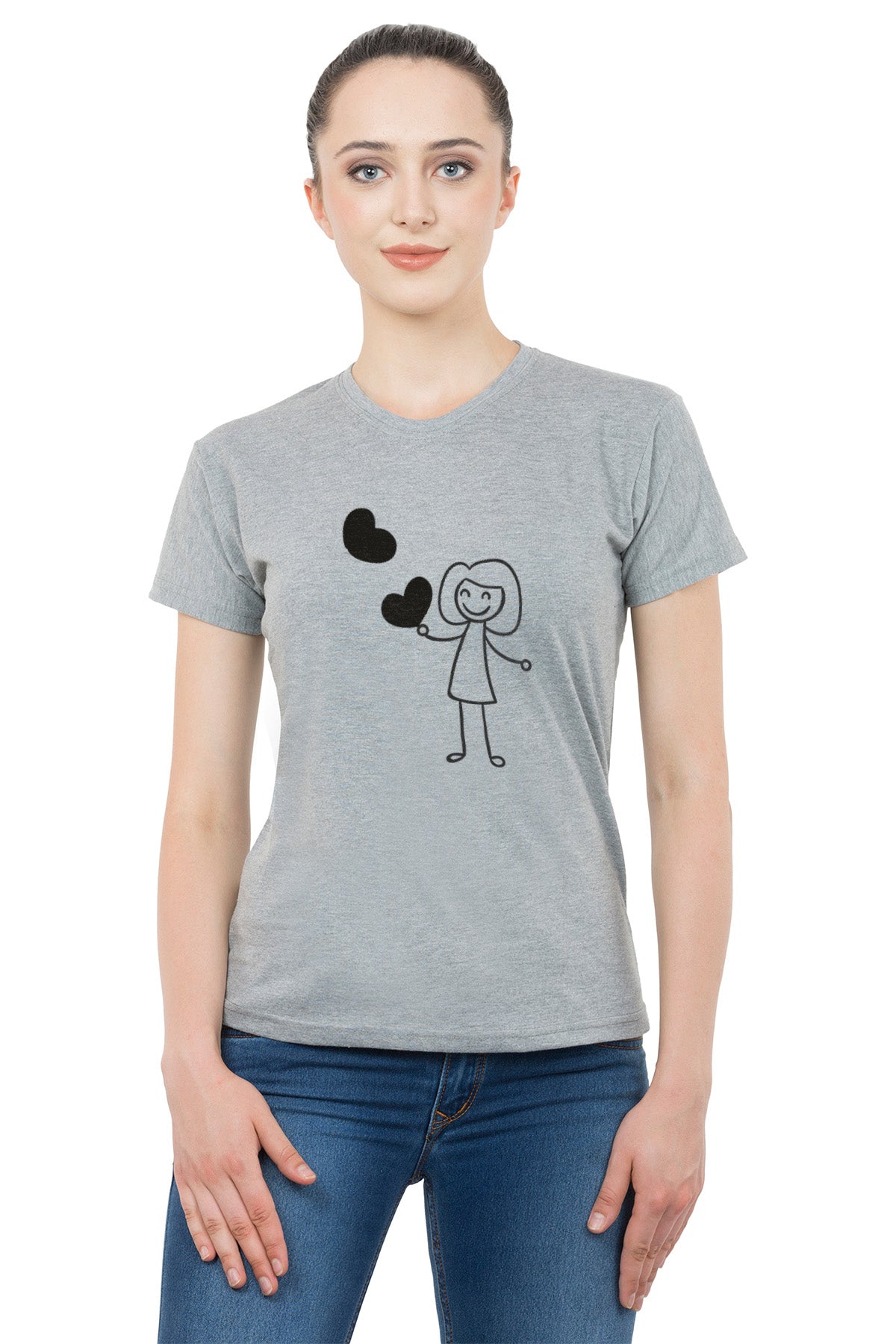 Love Bubble matching Couple T shirts- Grey
