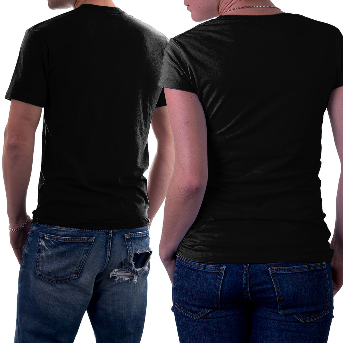 Right Swiped matching Couple T shirts- Black