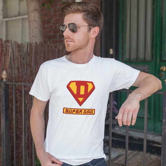 Fathers day Printed Tshirt for Men|Graphic Printed White t shirts for dads|Superdad