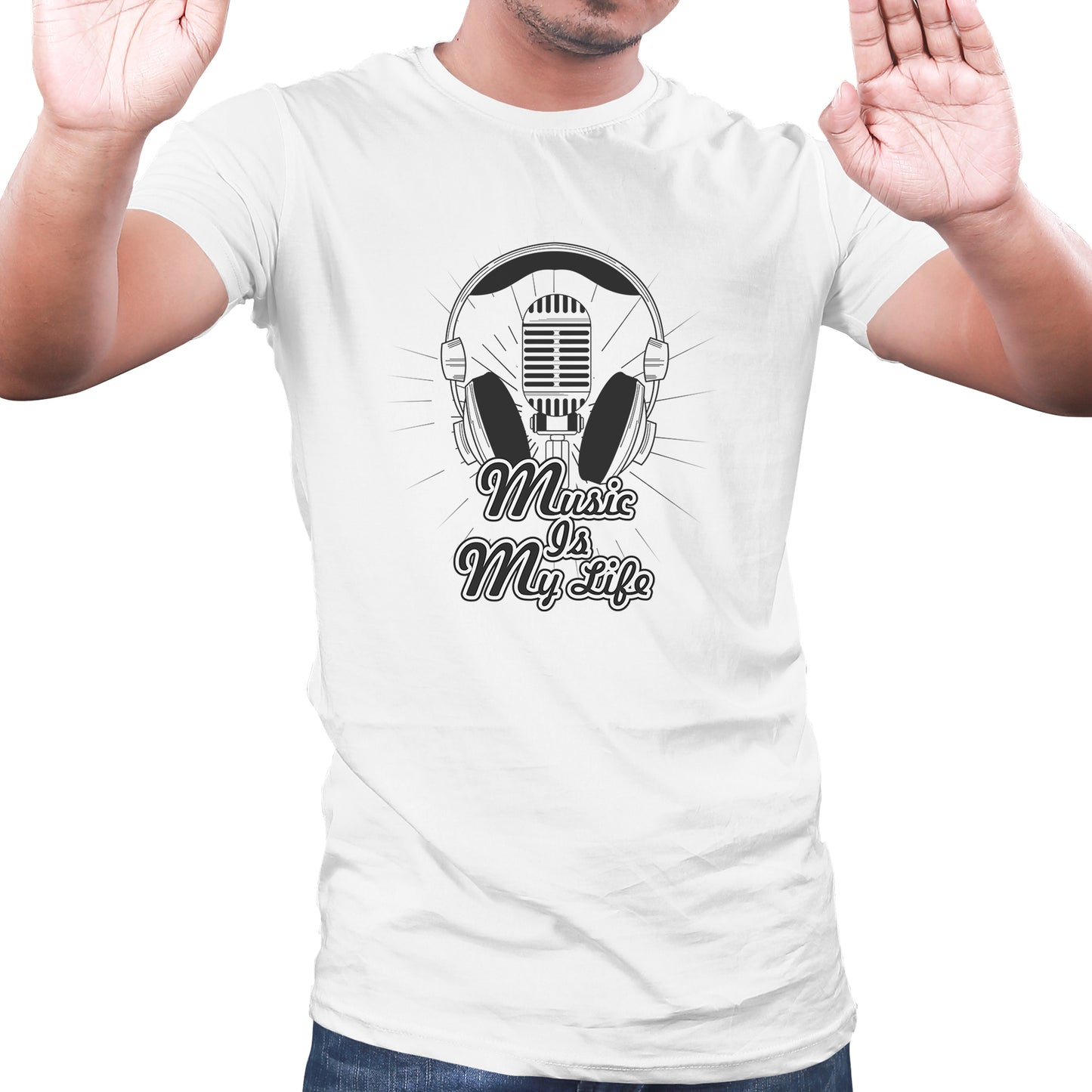 music lovers t shirts, Music themed tshirt, musician tshirts, Music is my life quote tshirt - White 11