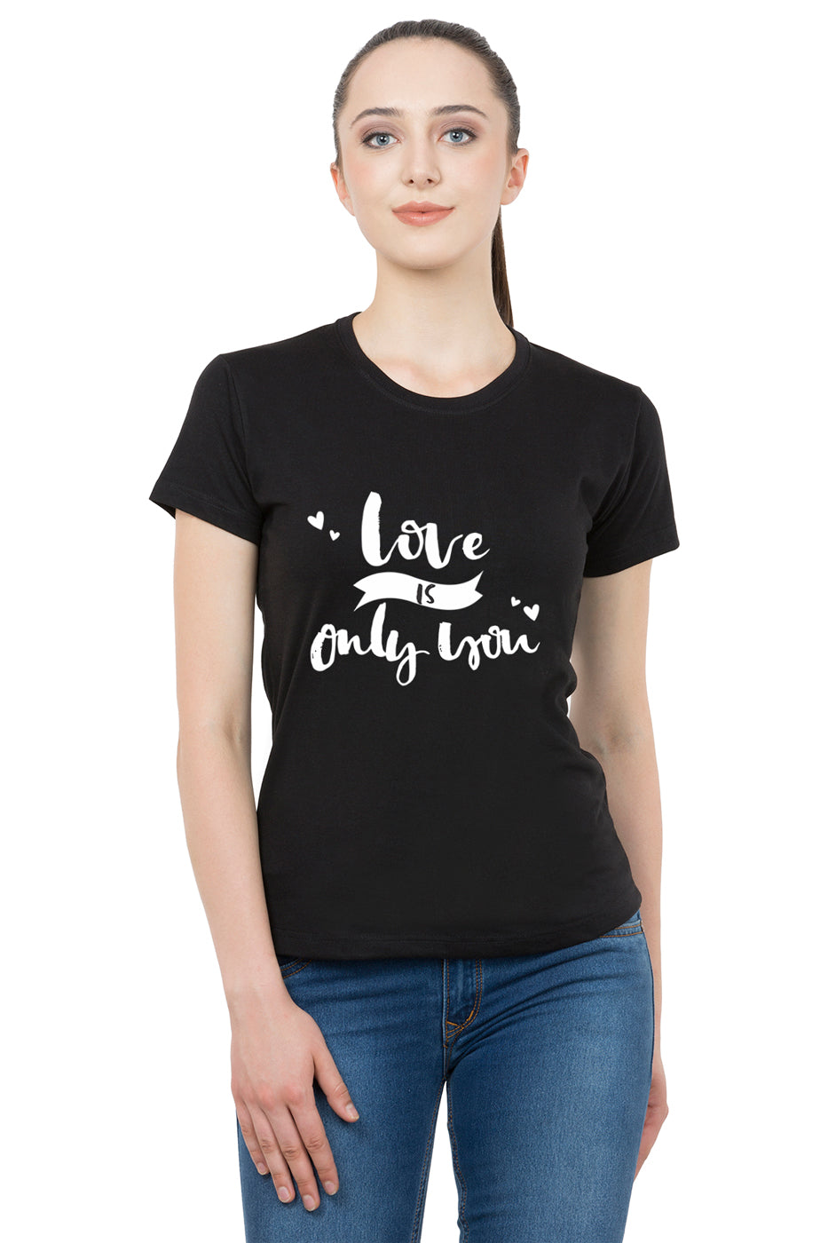 Love is only you matching Couple T shirts- Black