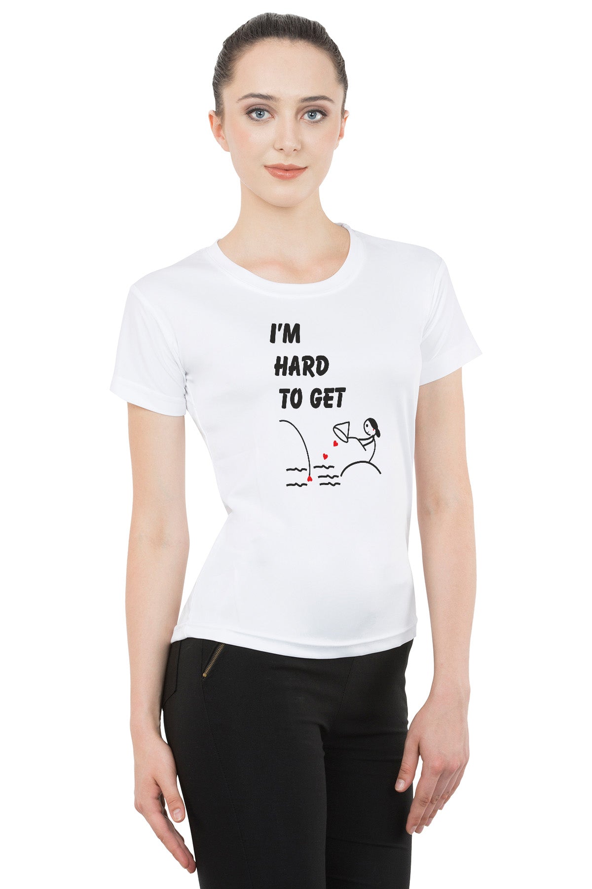 Hard to Get matching Couple T shirts- White