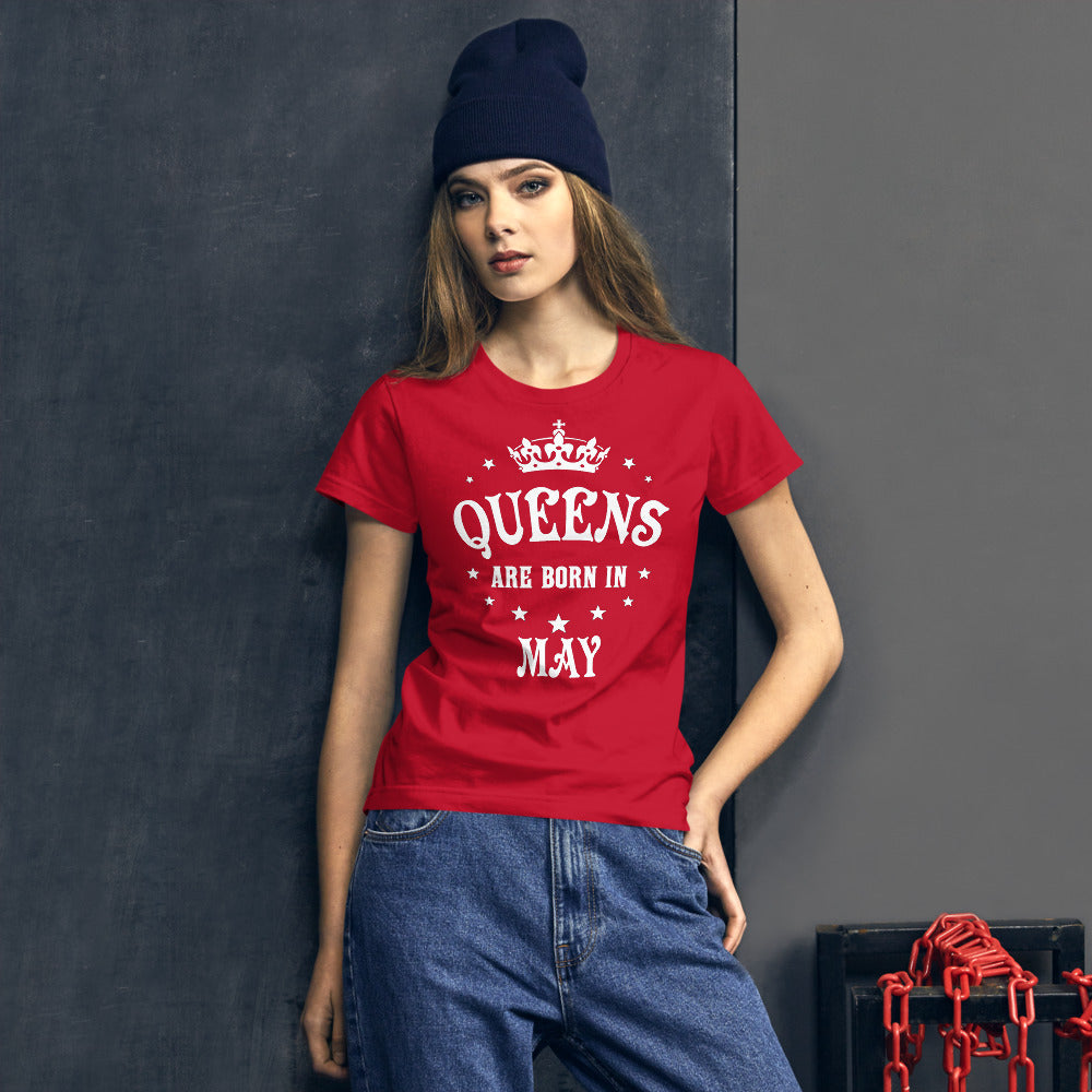 iberrys Birthday month T Shirt for Women |May Birthday Month tshirt | Half Sleeve T-Shirt | Round Neck T Shirt |Cotton T-Shirt for Women- (05)