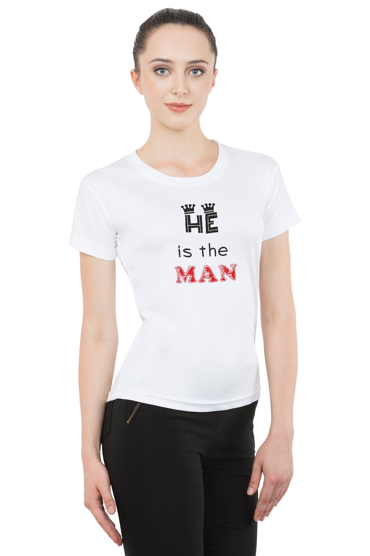 She is the Boss matching Couple T shirts- White