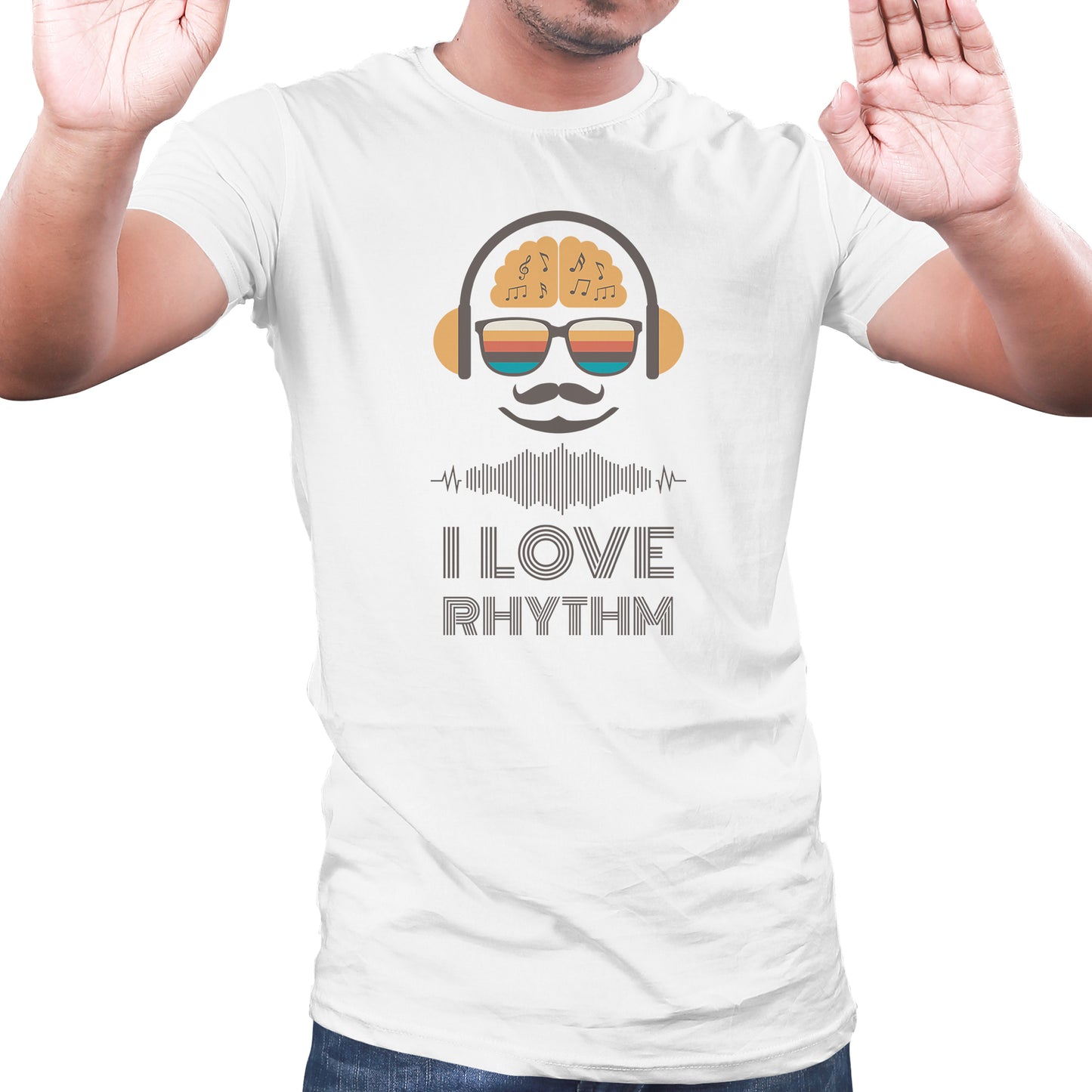 music lovers t shirts, Music themed tshirt, musician tshirts, I love rhythm - White 08