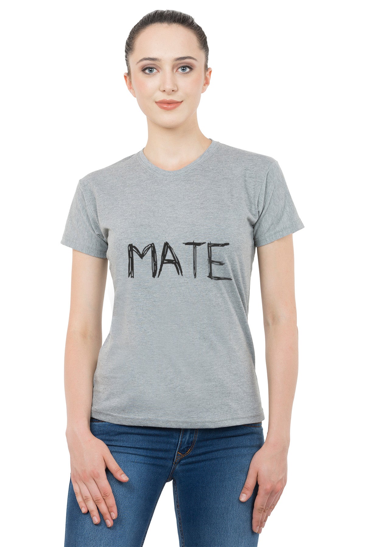 Soul Mate matching Couple T shirts- Grey