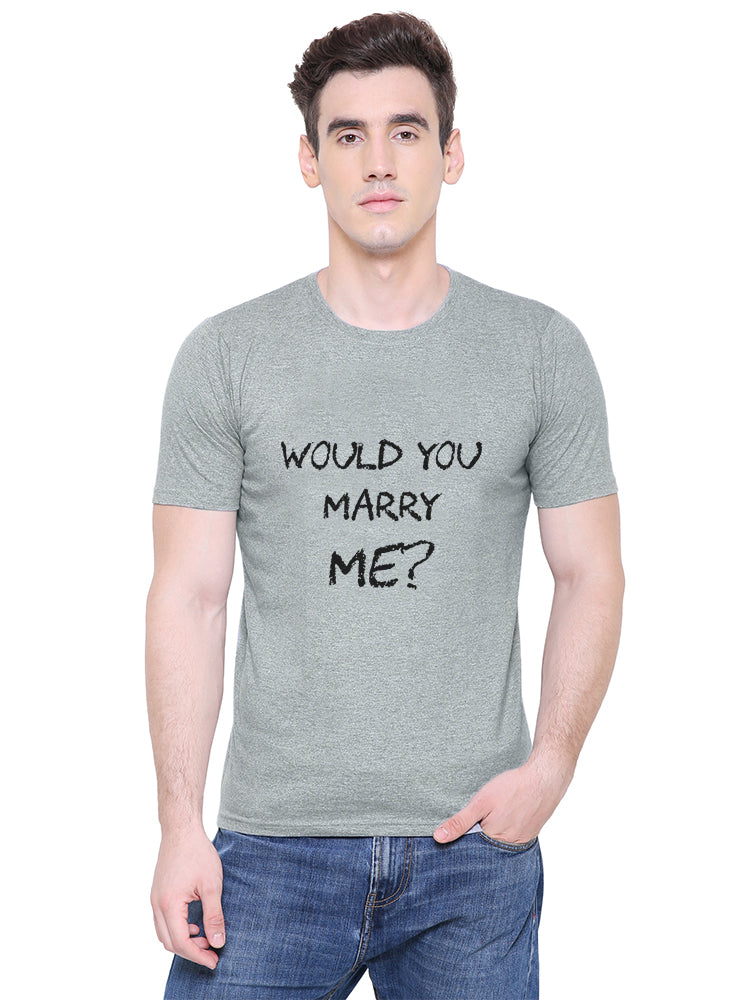 Marry Me matching Couple T shirts- Grey