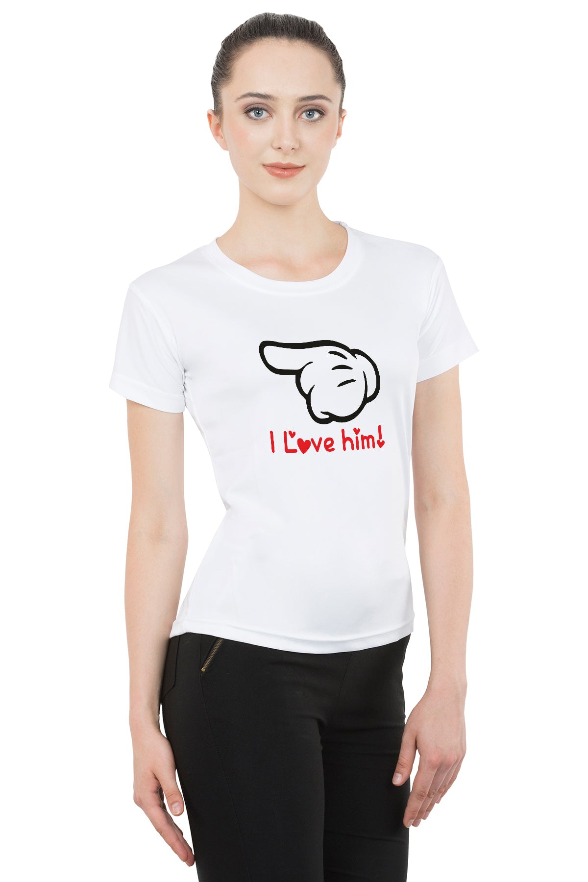 Love him her matching Couple T shirts- White
