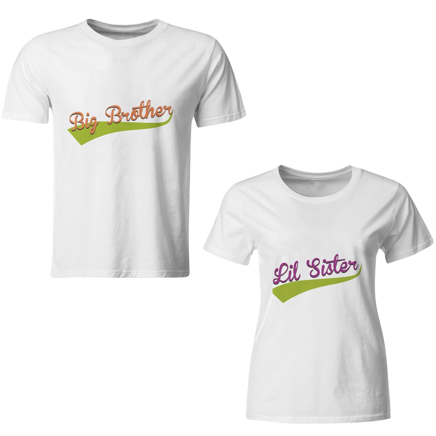 Big brother- Lil sister matching Sibling t shirts - white