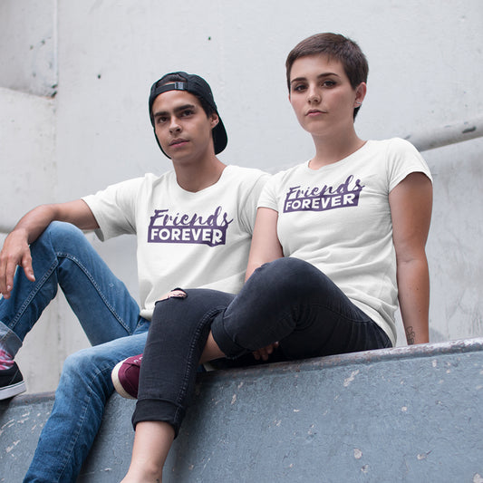 Friends Forever BFF matching Tshirts White by iberry's