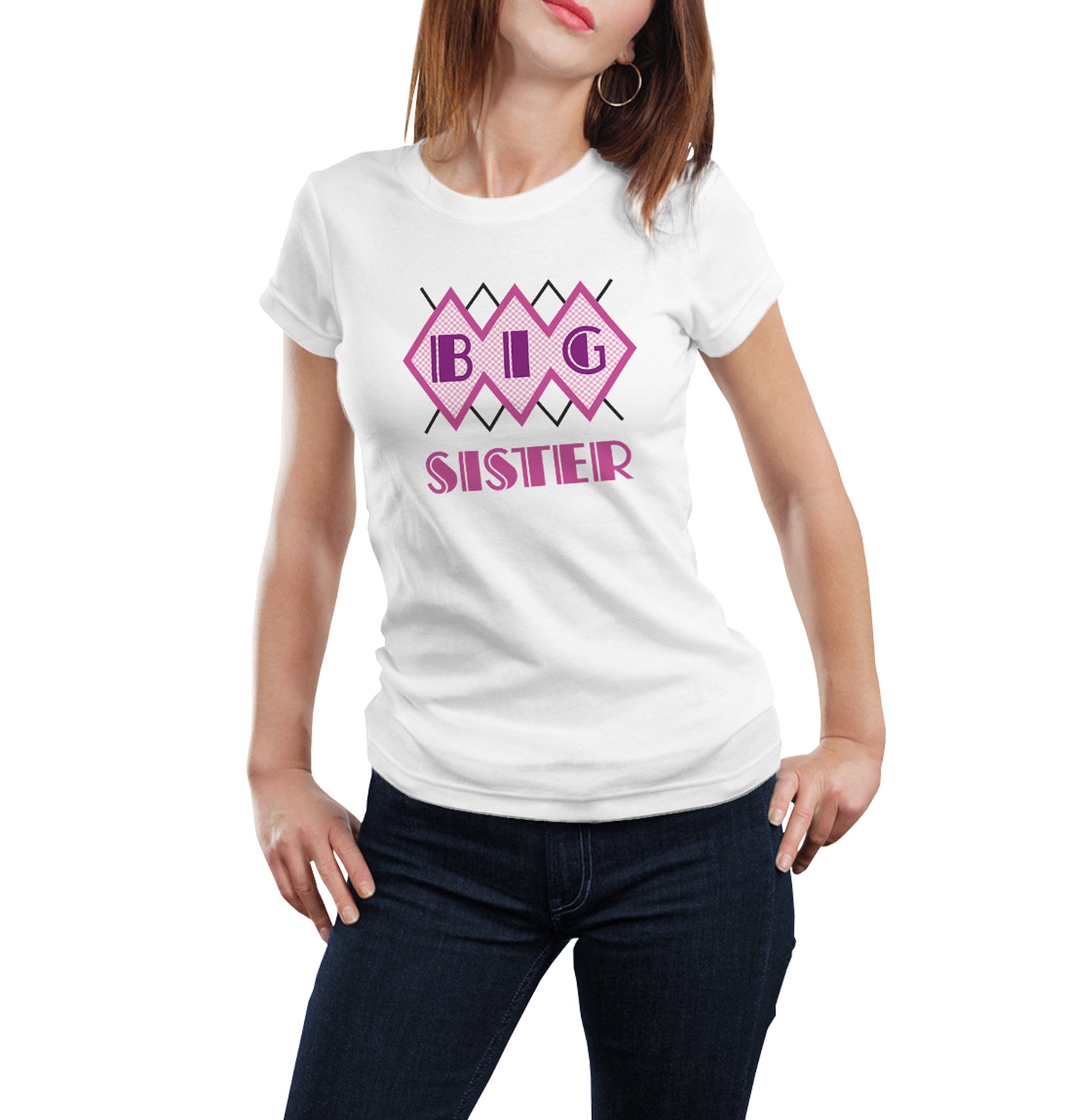 Lil brother- Big sister matching Sibling t shirts - white