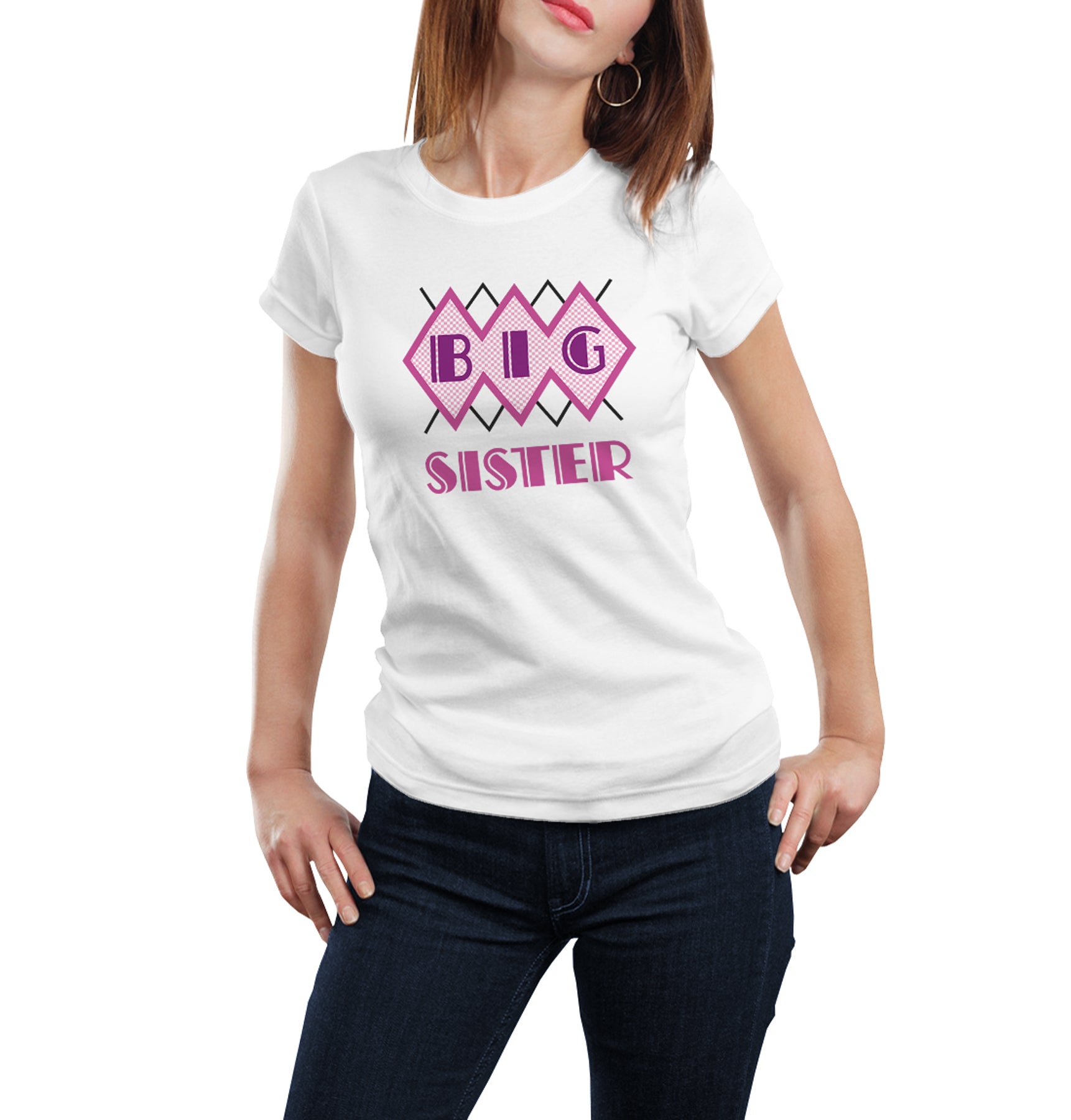 Lil brother- Big sister matching Sibling t shirts - white