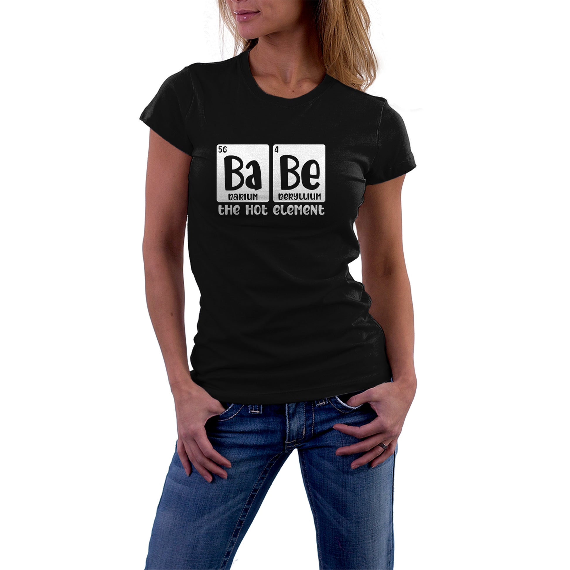 Hunk and Babe matching Couple T shirts- Black