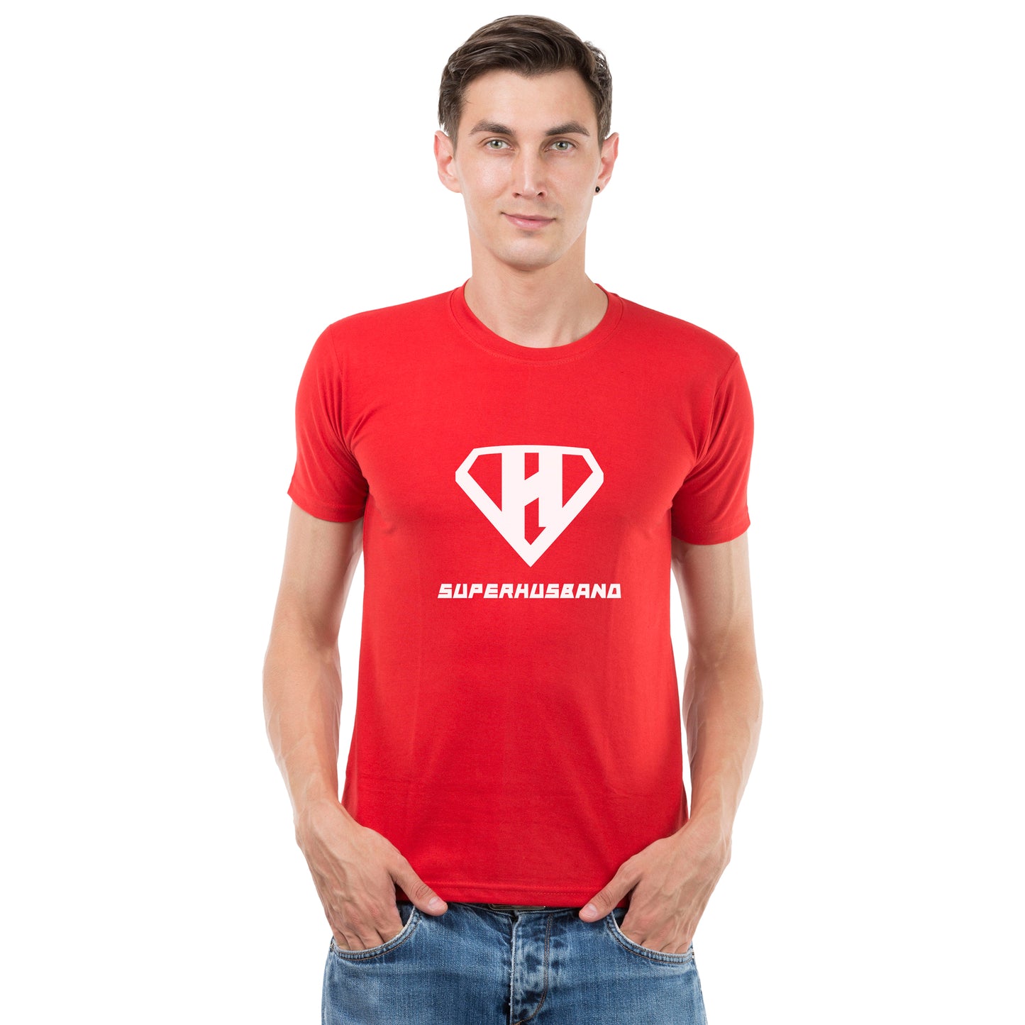 Super Husband & Wife matching Couple T shirts- Red