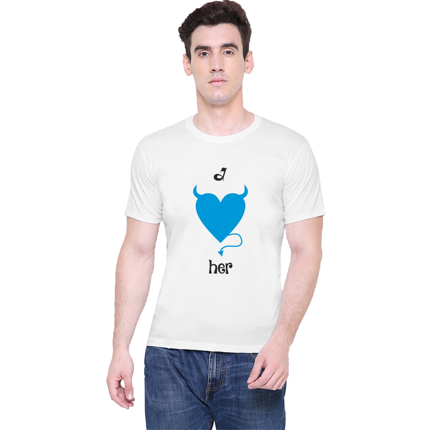 Love Devil matching Couple T shirts- White