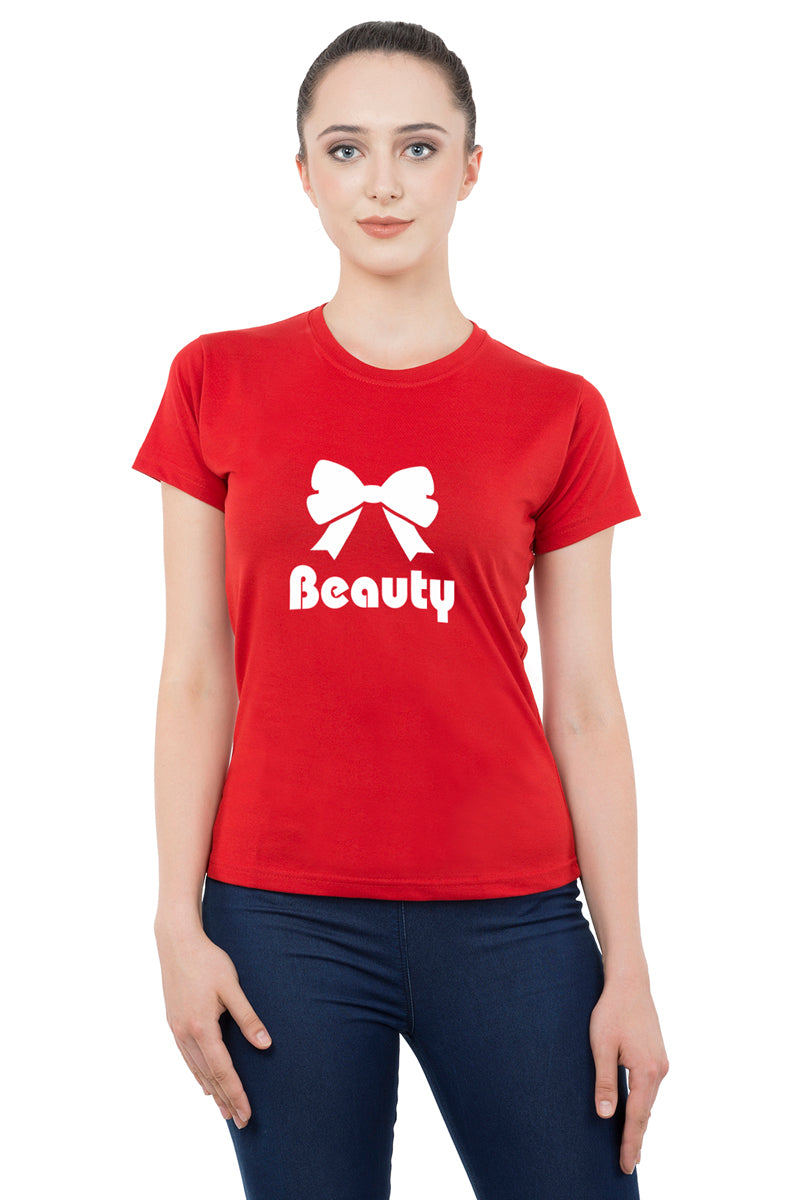 Beauty Beast matching Couple T shirts- Red
