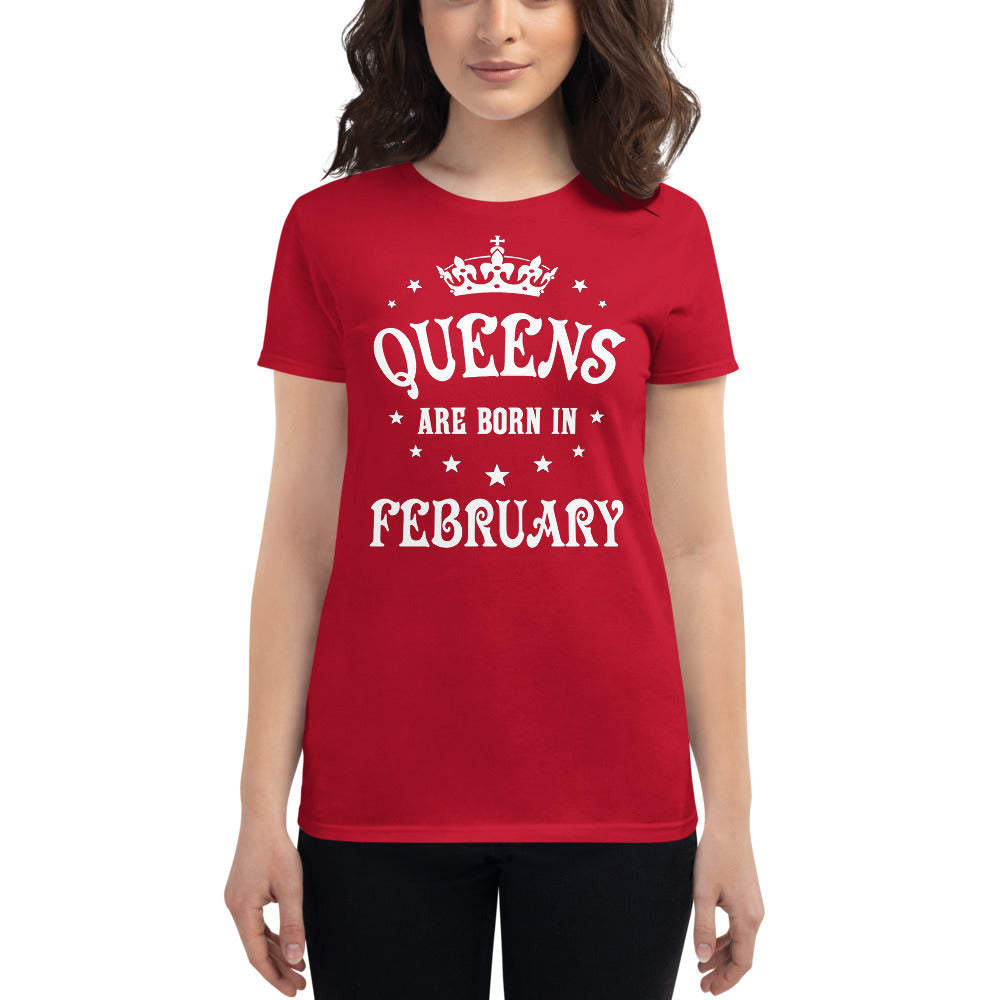 iberry's Birthday month T Shirt for Women |February Birthday Month tshirt | Half Sleeve T-Shirt | Round Neck T Shirt |Cotton T-Shirt for Women- (02)