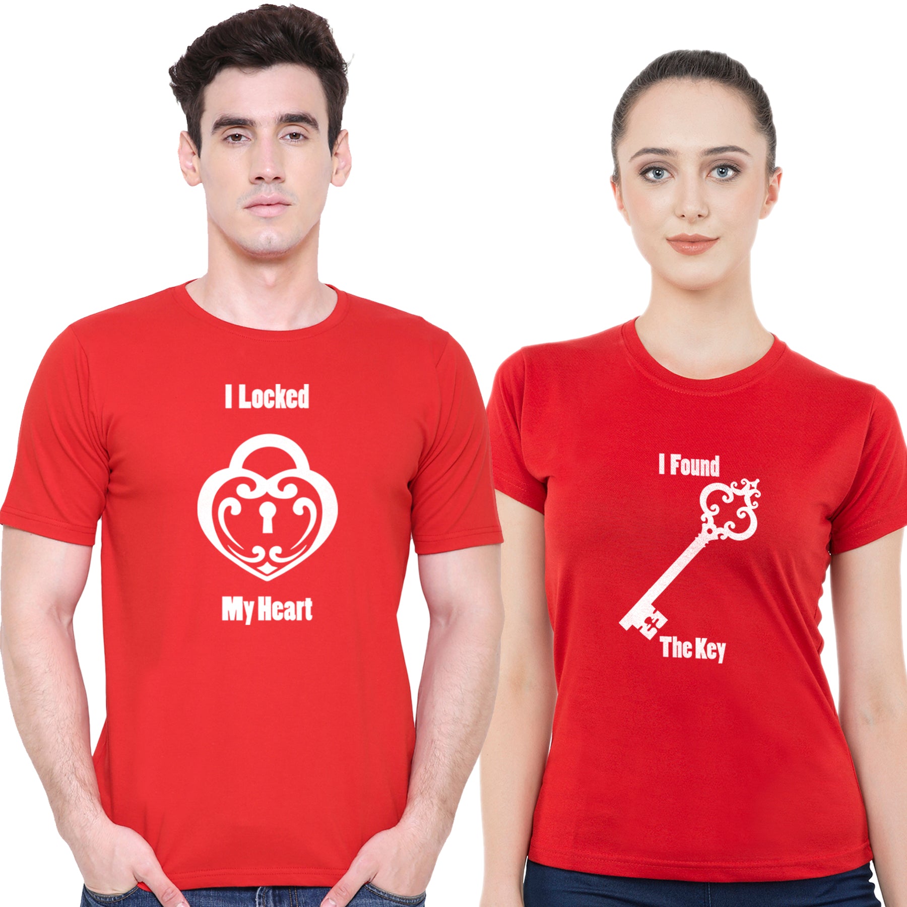 Lock Keymatching Couple T shirts- Red