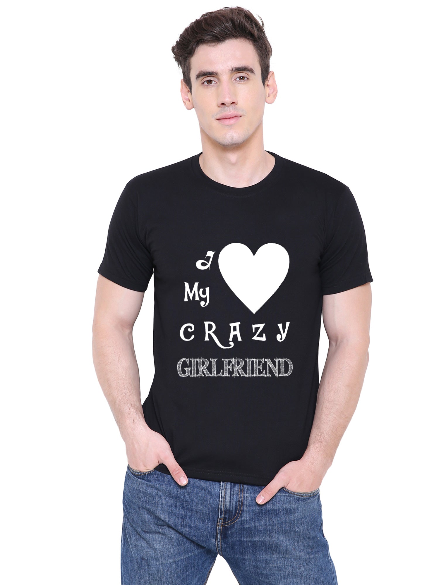 Crazy Love matching Couple T shirts- Black